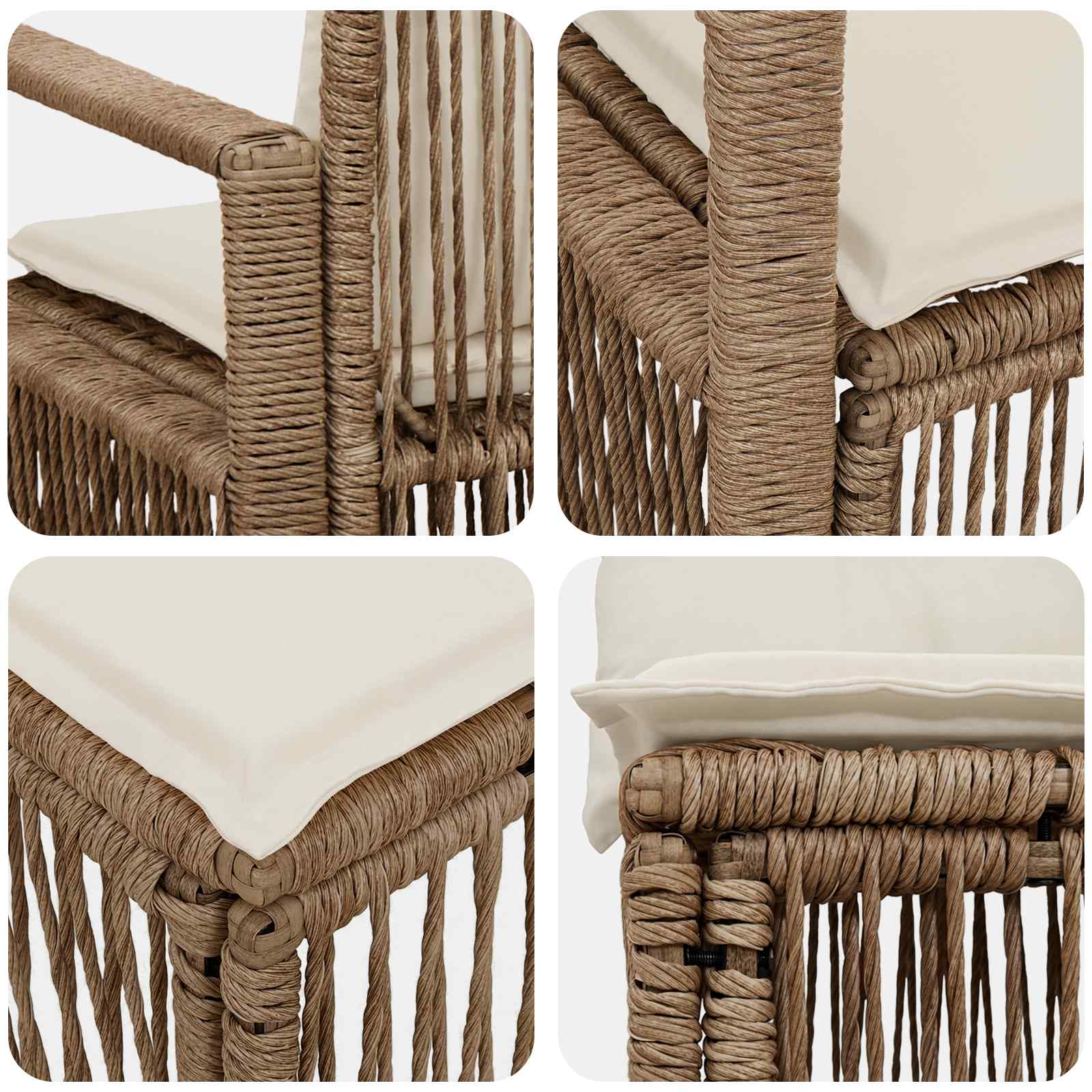 Ensemble de canapé de jardin 9 pcs Beige polyrotin - XIOS