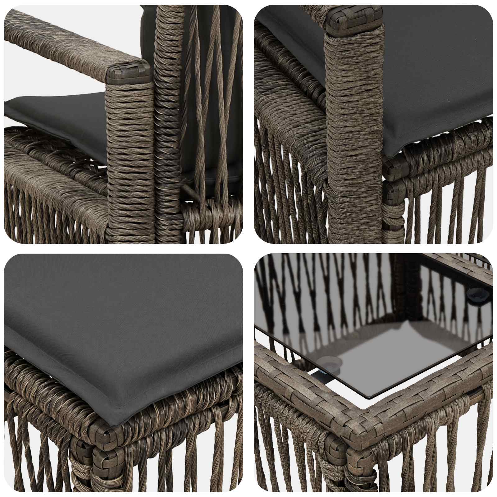 Ensemble de canapé de jardin 10 pcs Gris polyrotin - XIOS