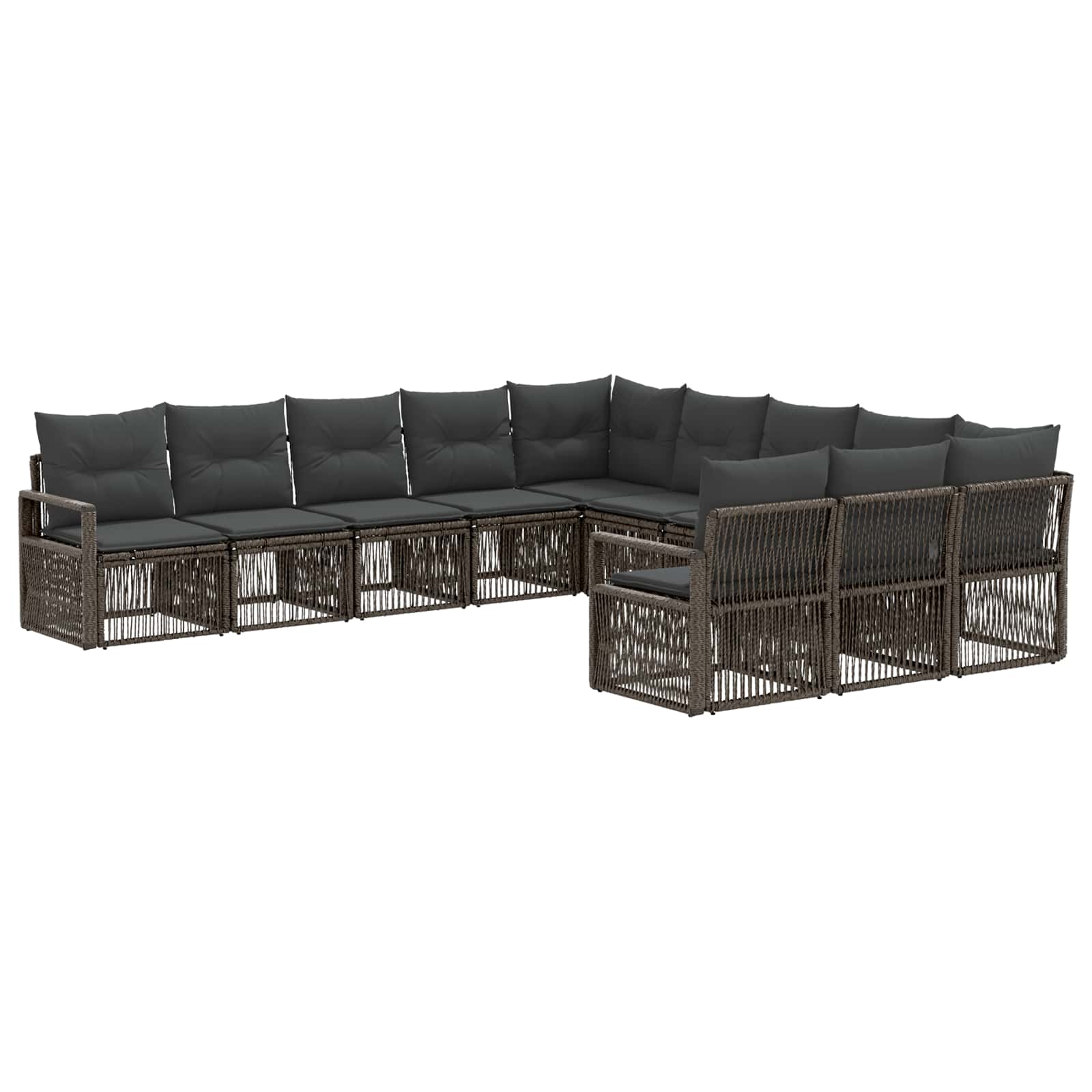 Ensemble de canapé de jardin 11 pcs Gris polyrotin - XIOS