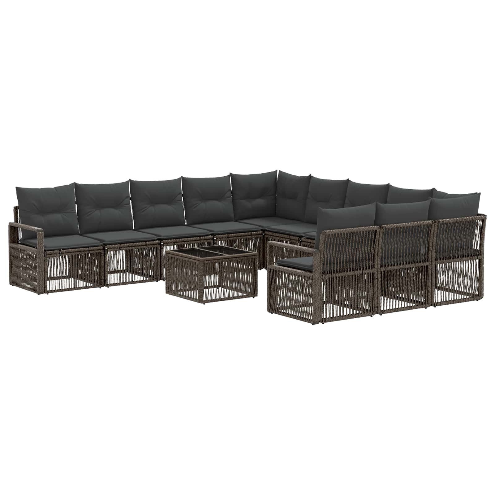 Ensemble de canapé de jardin 12 pcs Gris polyrotin - XIOS