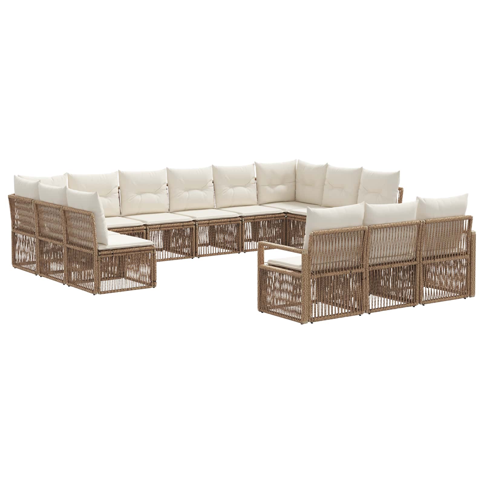 Ensemble de canapé de jardin 13 pcs Beige polyrotin - XIOS