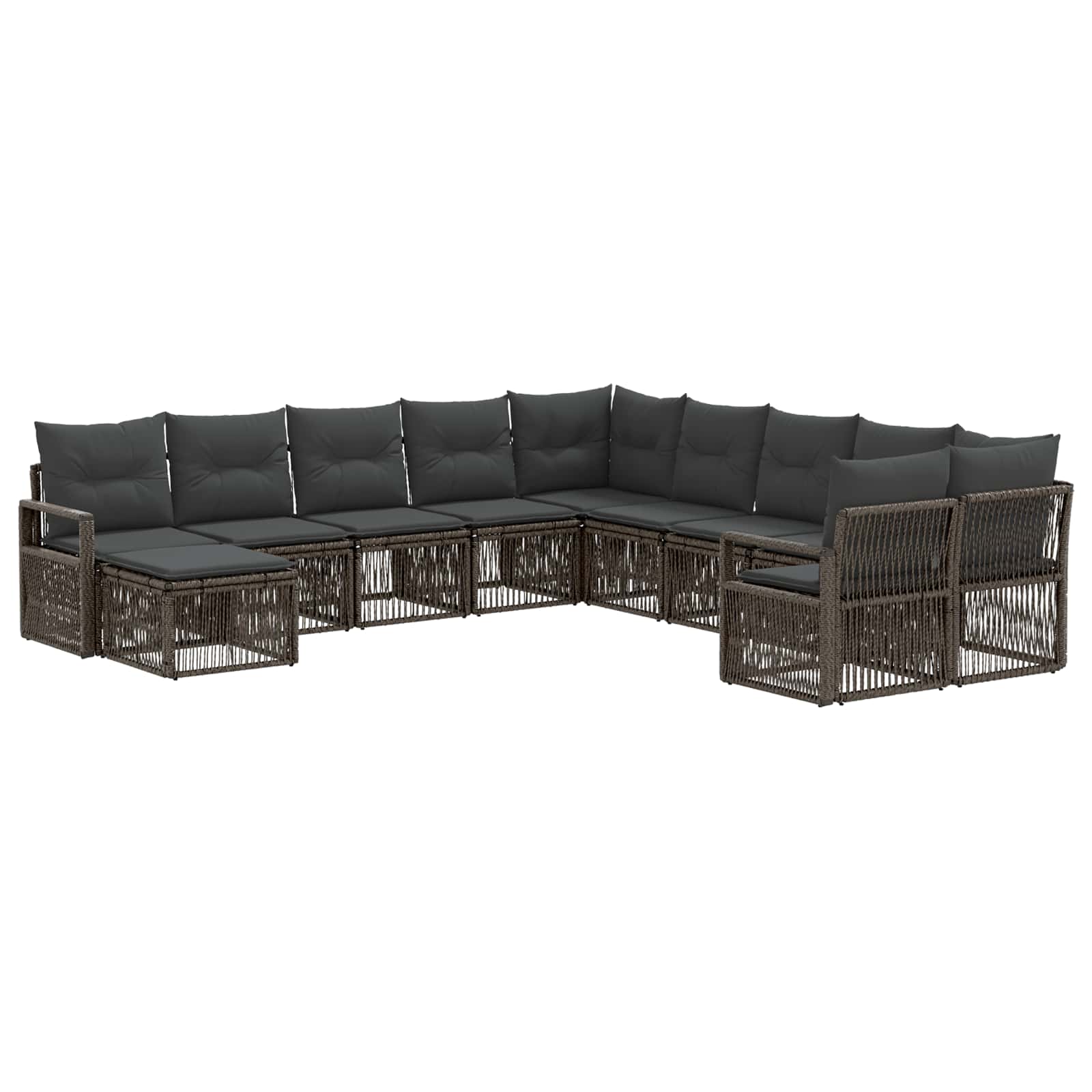 Ensemble de canapé de jardin 11 pcs Gris polyrotin - XIOS