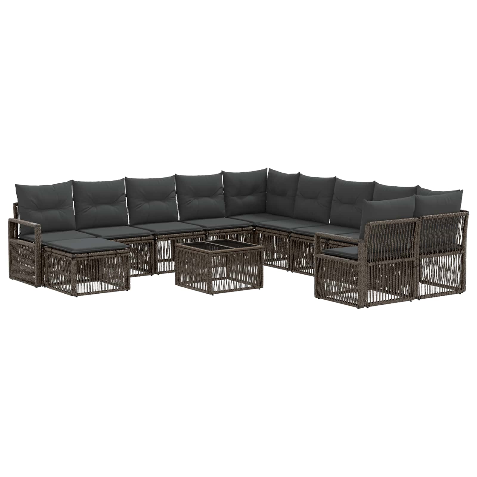 Ensemble de canapé de jardin 12 pcs Gris polyrotin - XIOS