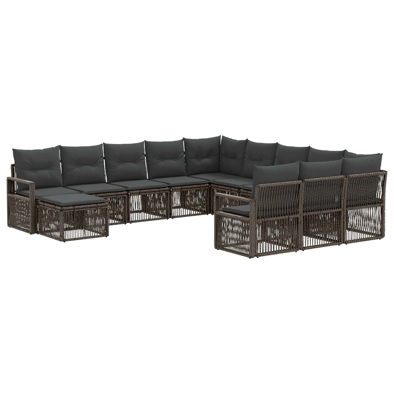 Ensemble de canapé de jardin 12 pcs Gris polyrotin - XIOS