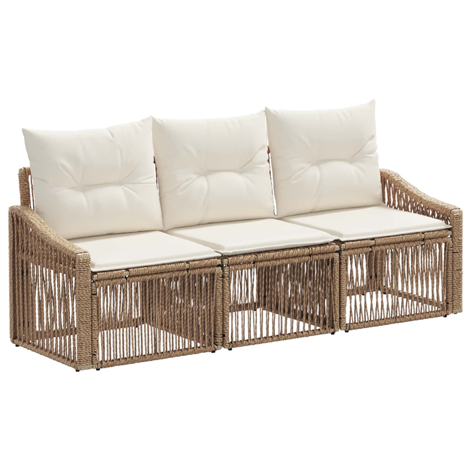 Ensemble de canapé de jardin 3 pcs Beige polyrotin - XIOS