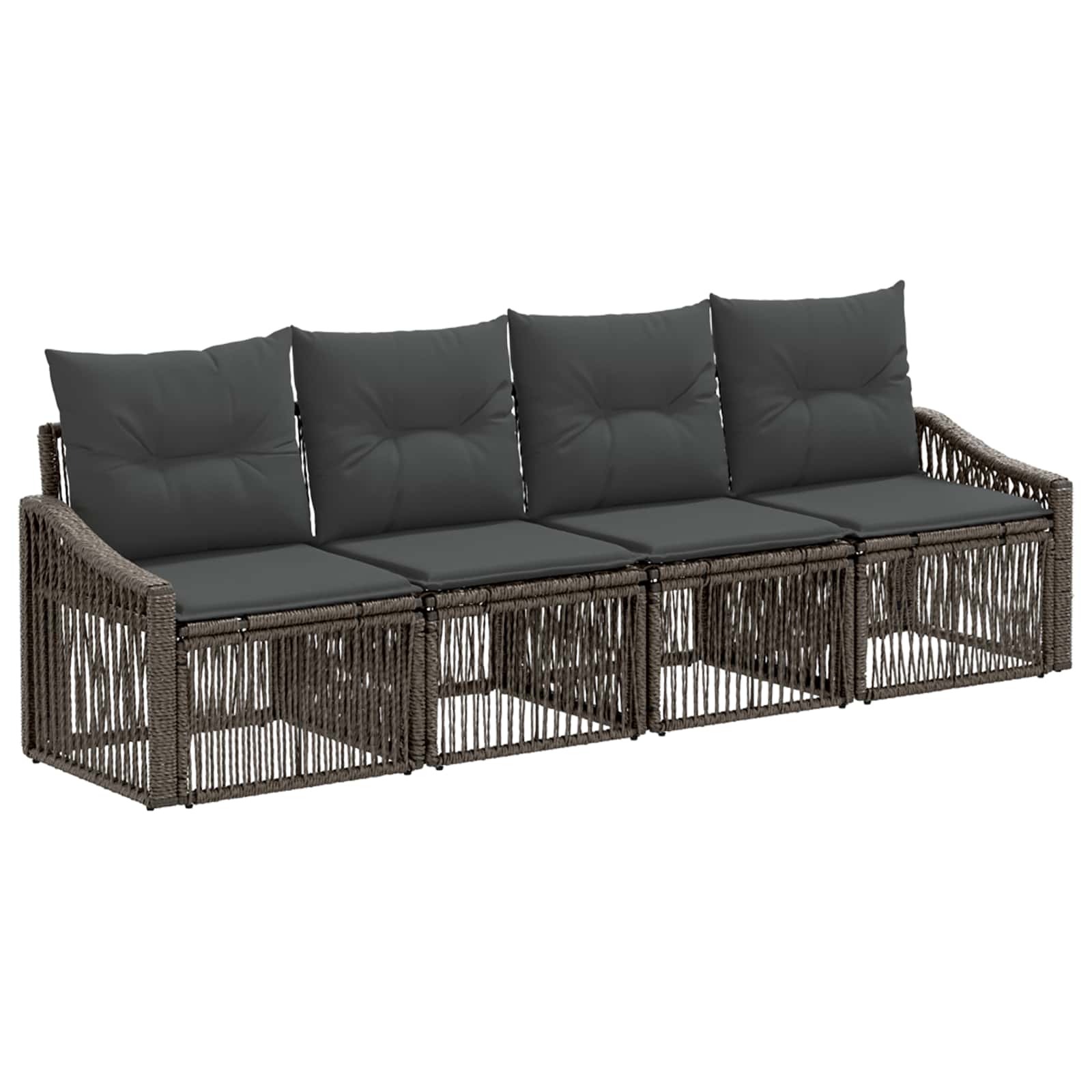 Ensemble de canapé de jardin 4 pcs Gris polyrotin - XIOS