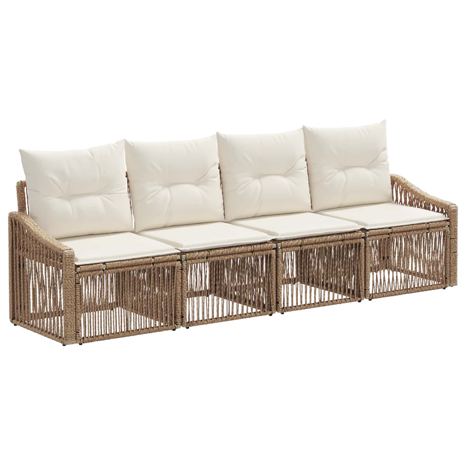 Ensemble de canapé de jardin 4 pcs Beige polyrotin - XIOS
