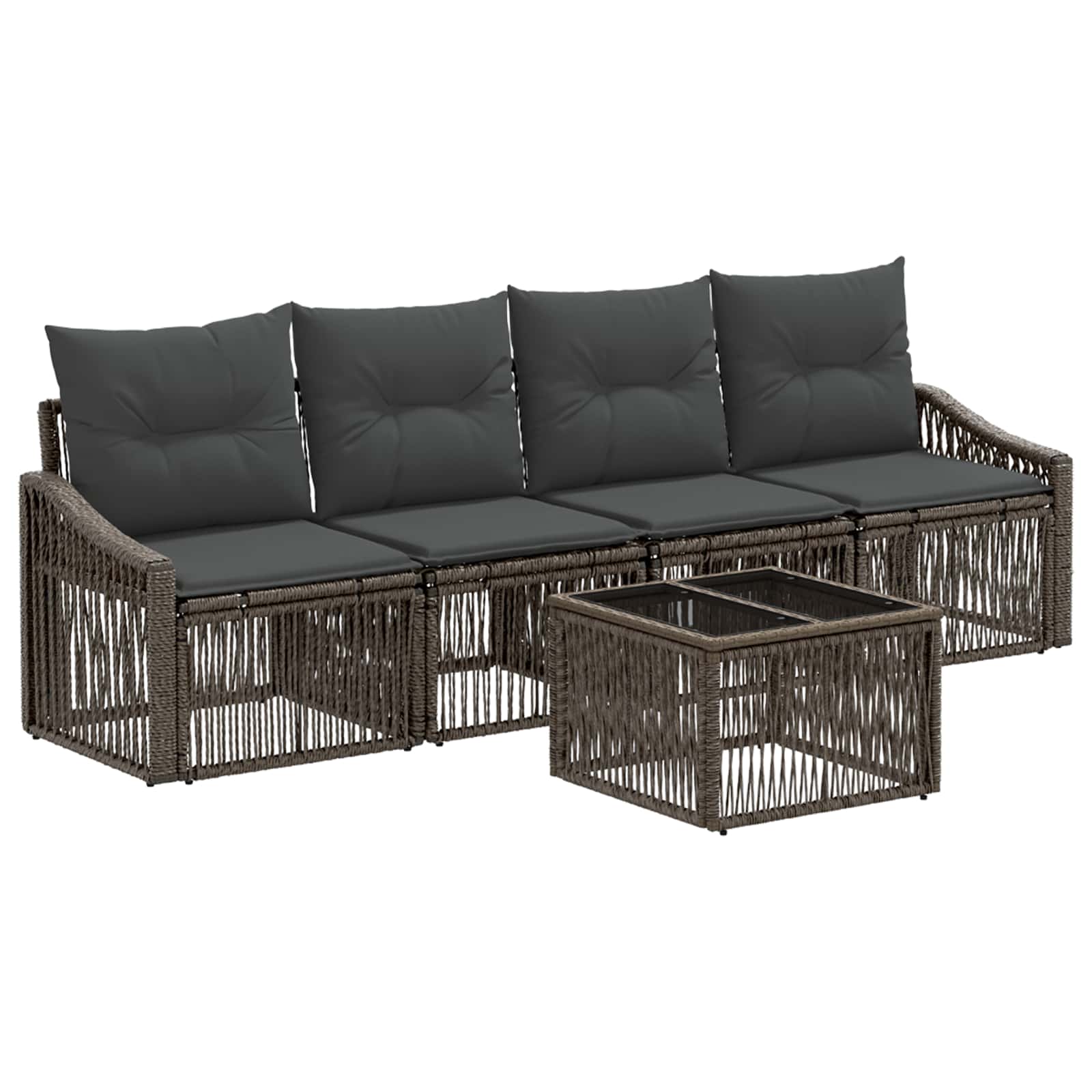 Ensemble de canapé de jardin 5 pcs Gris polyrotin - XIOS