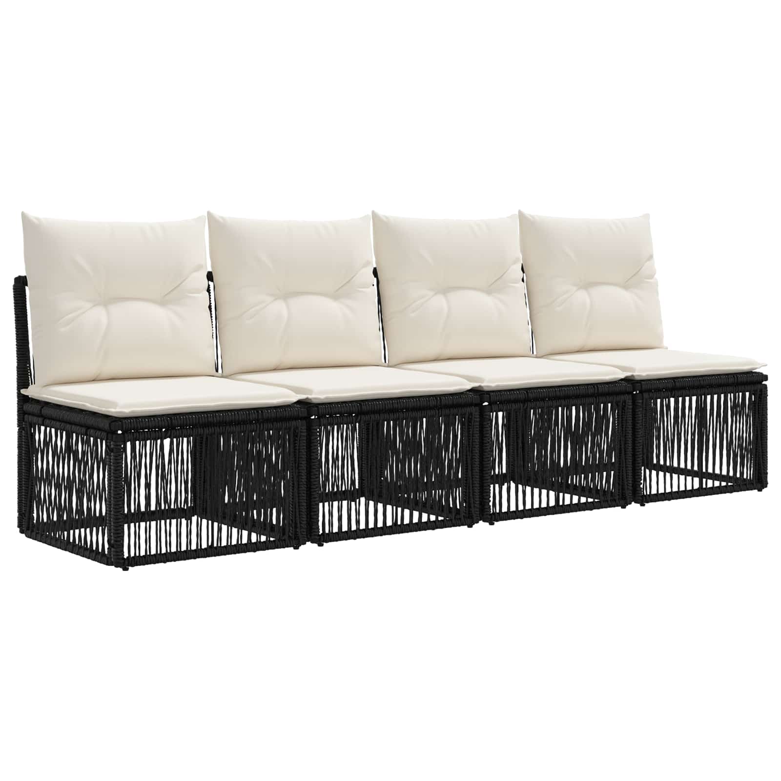 Ensemble de canapé de jardin 7 pcs Noir polyrotin - XIOS