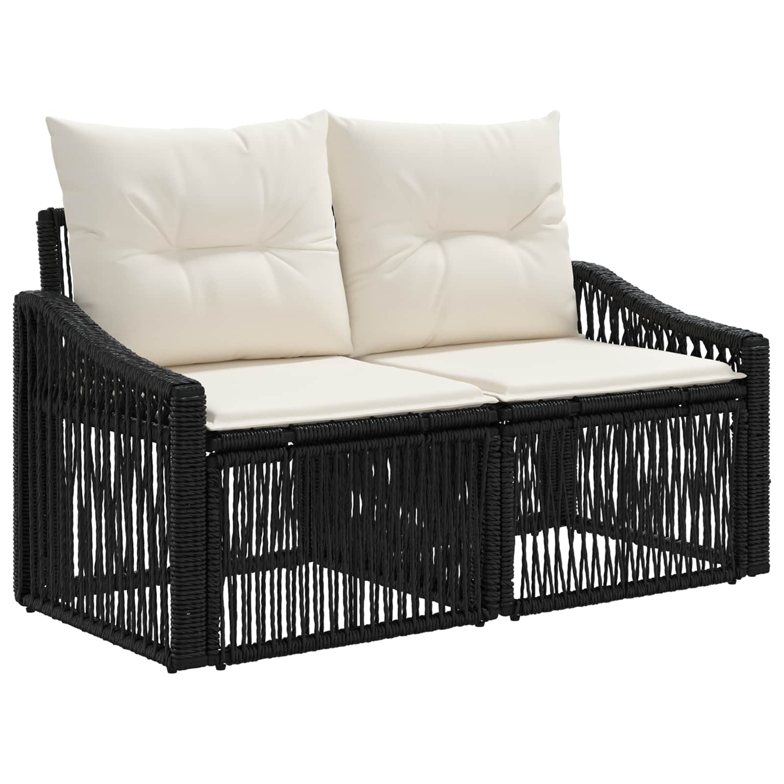 Ensemble de canapé de jardin 8 pcs Noir polyrotin - XIOS