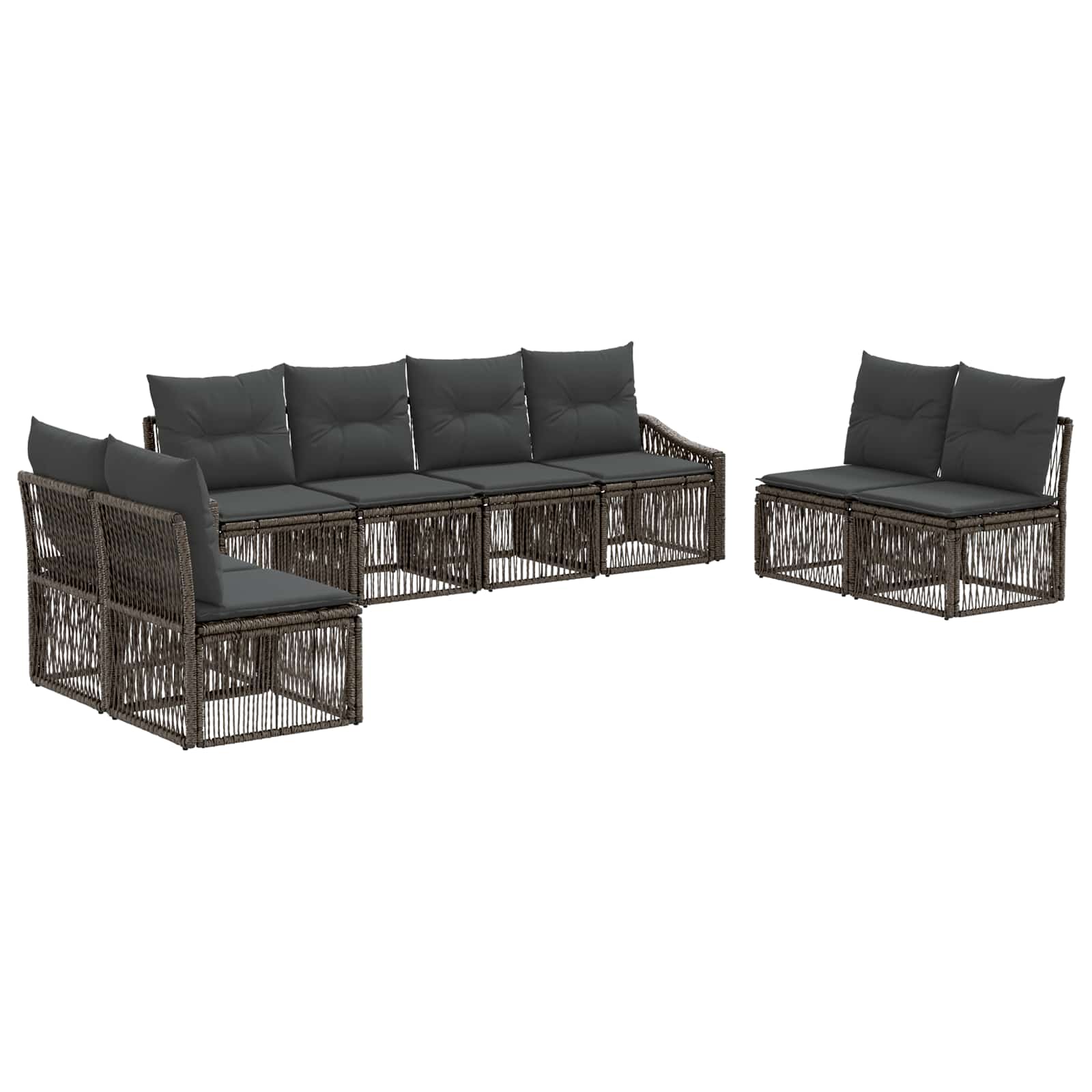 Ensemble de canapé de jardin 8 pcs Gris polyrotin - XIOS