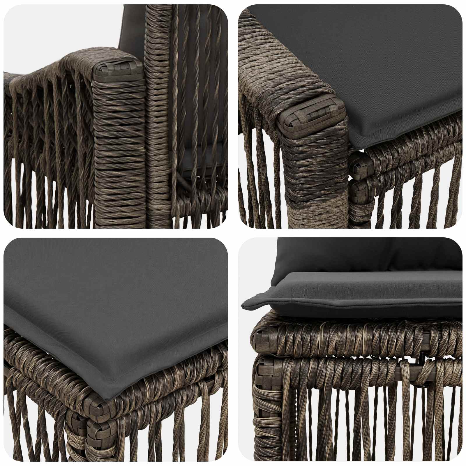 Ensemble de canapé de jardin 5 pcs Gris polyrotin - XIOS