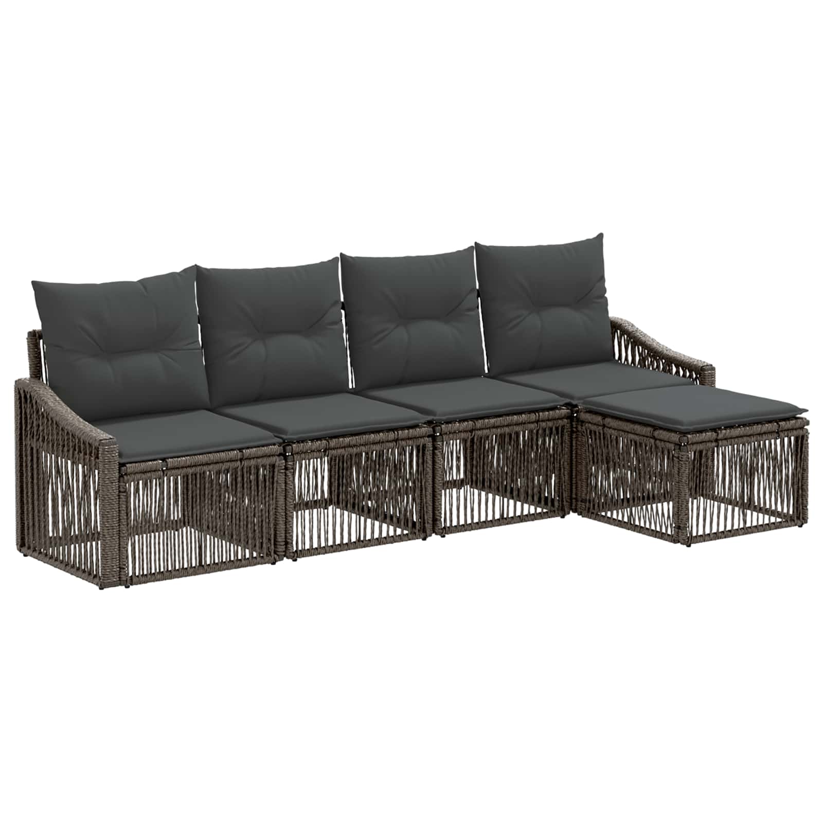 Ensemble de canapé de jardin 5 pcs Gris polyrotin - XIOS