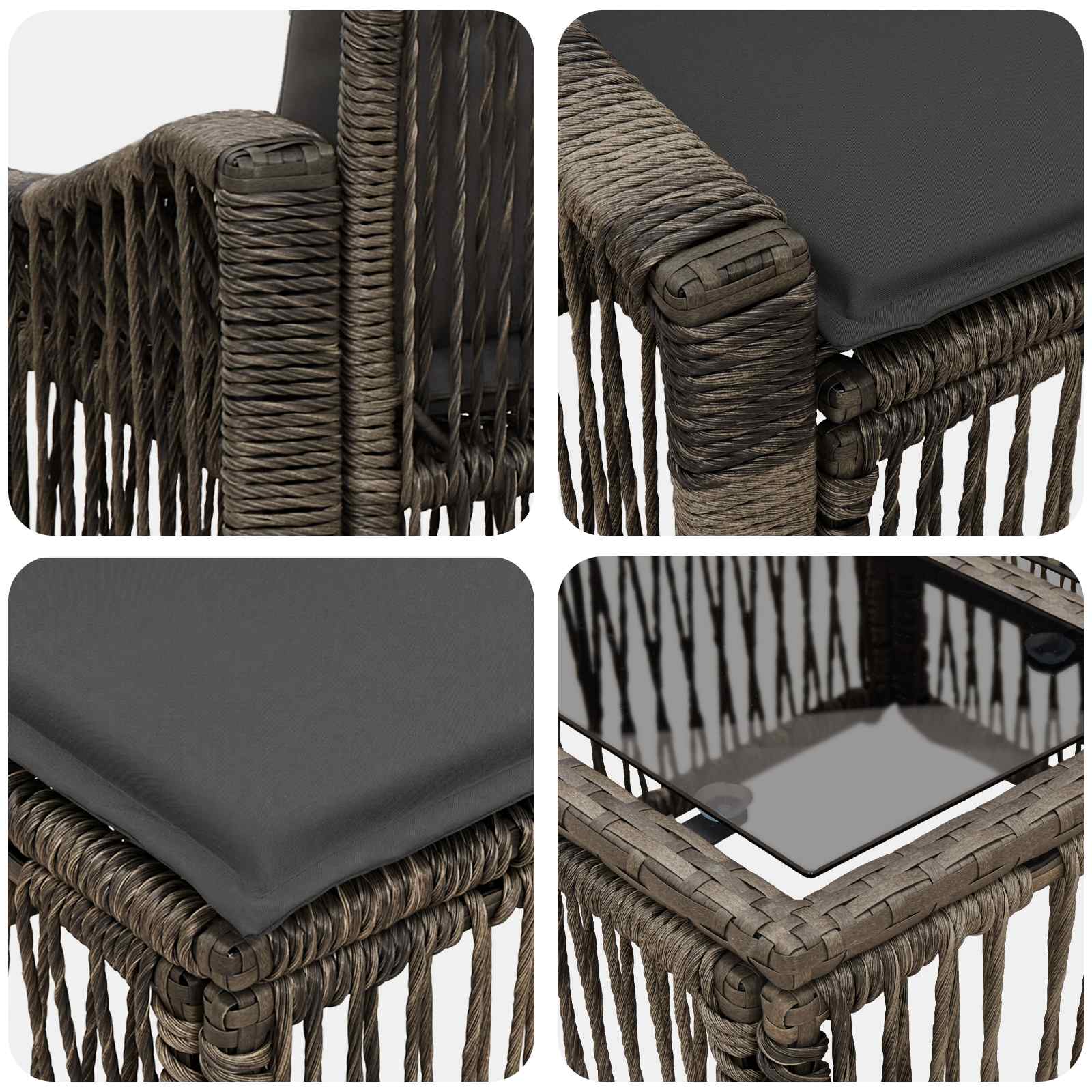 Ensemble de canapé de jardin 6 pcs Gris polyrotin - XIOS