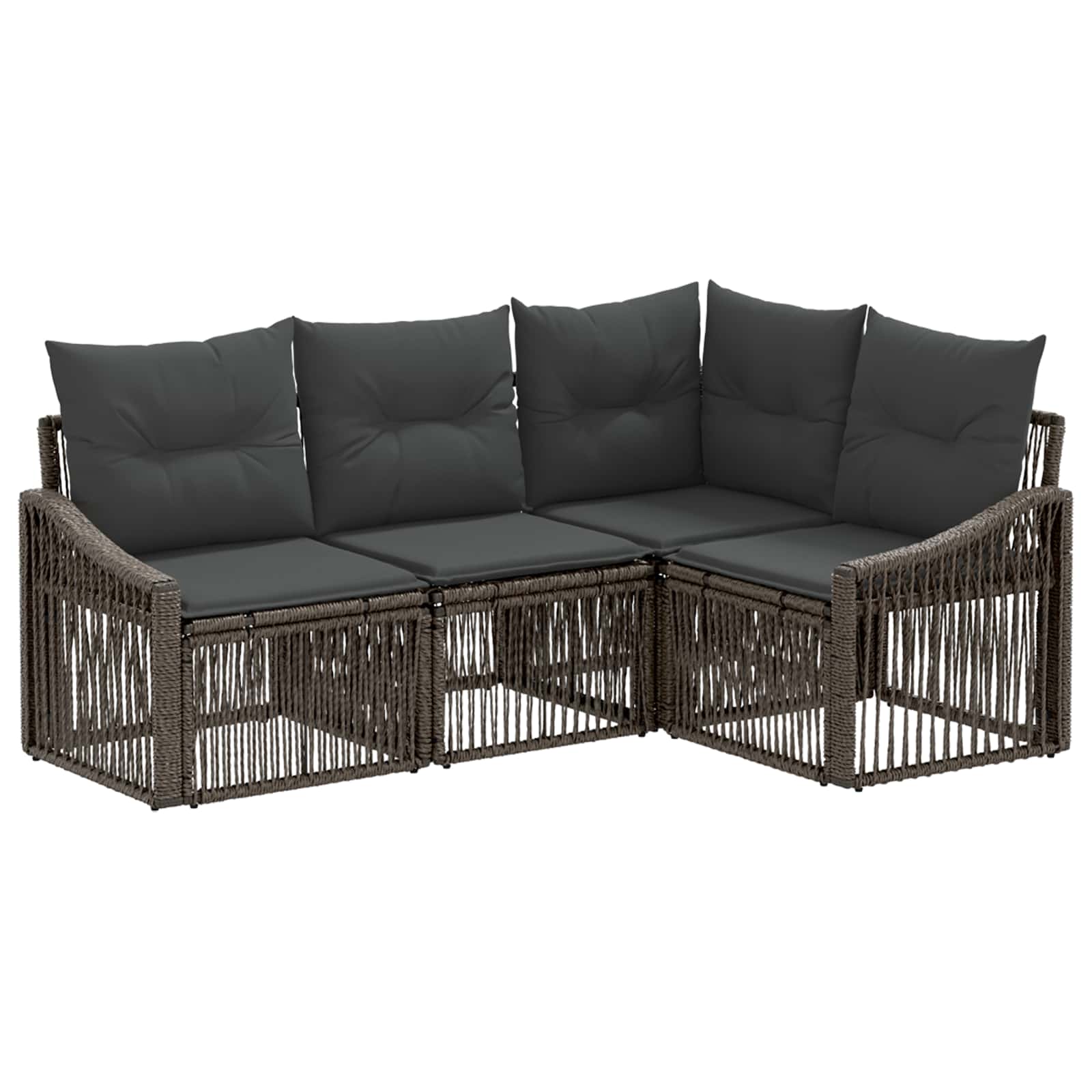 Ensemble de canapé de jardin 4 pcs Gris polyrotin - XIOS
