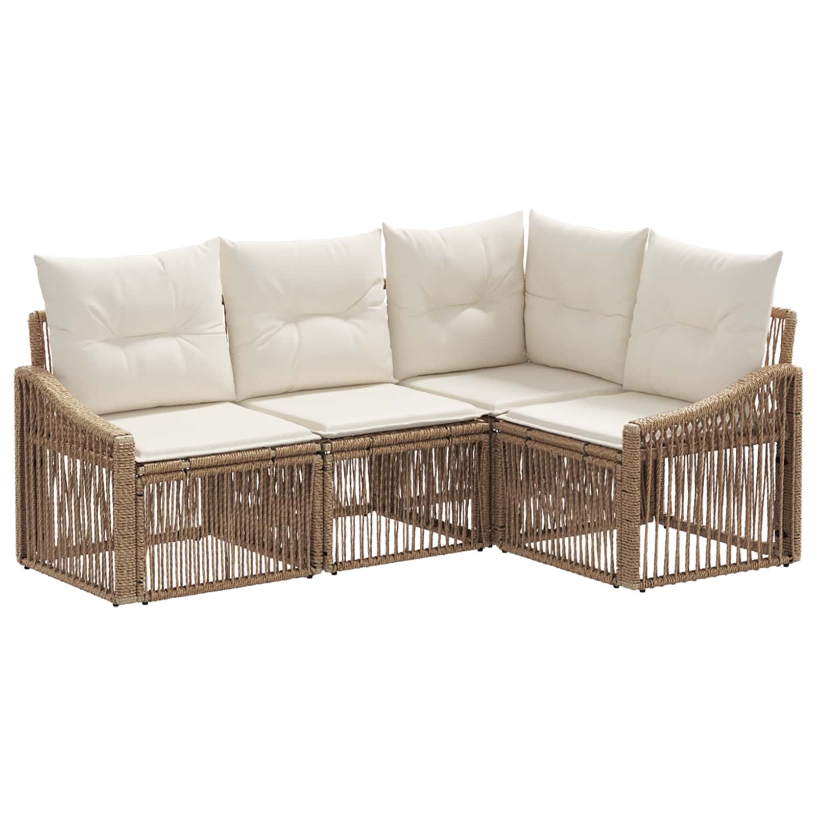 Ensemble de canapé de jardin 4 pcs Beige polyrotin - XIOS