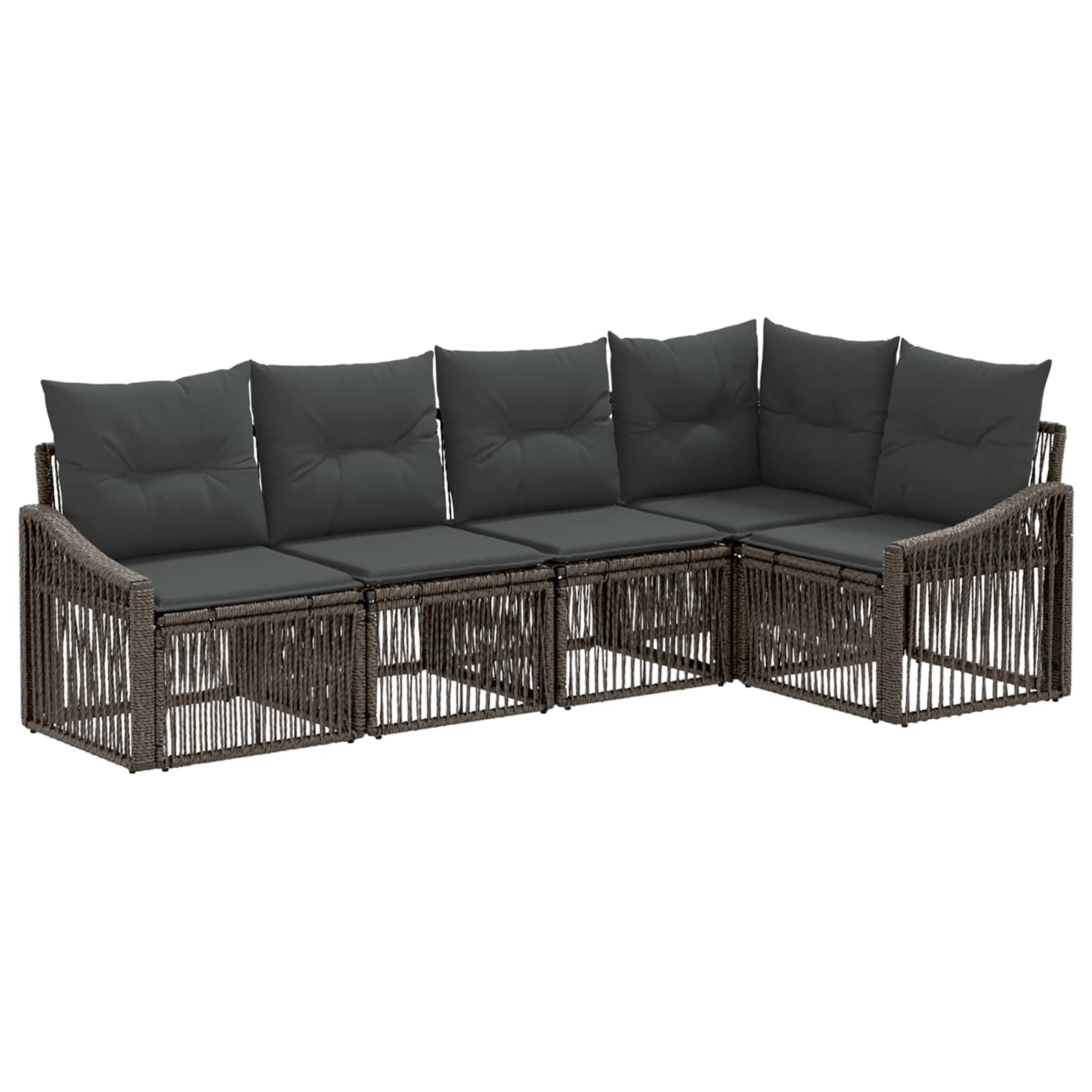 Ensemble de canapé de jardin 5 pcs Gris polyrotin - XIOS