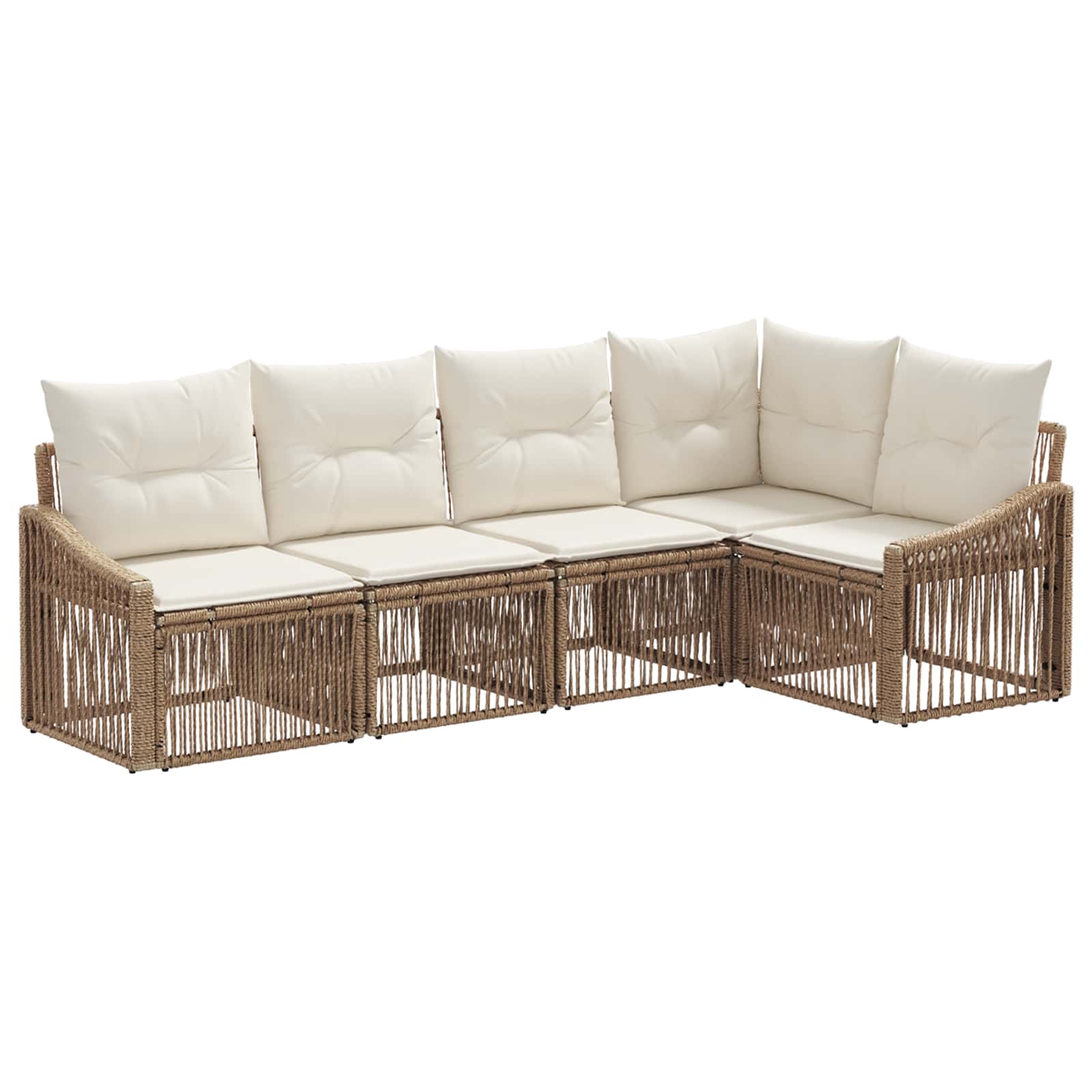 Ensemble de canapé de jardin 5 pcs Beige polyrotin - XIOS