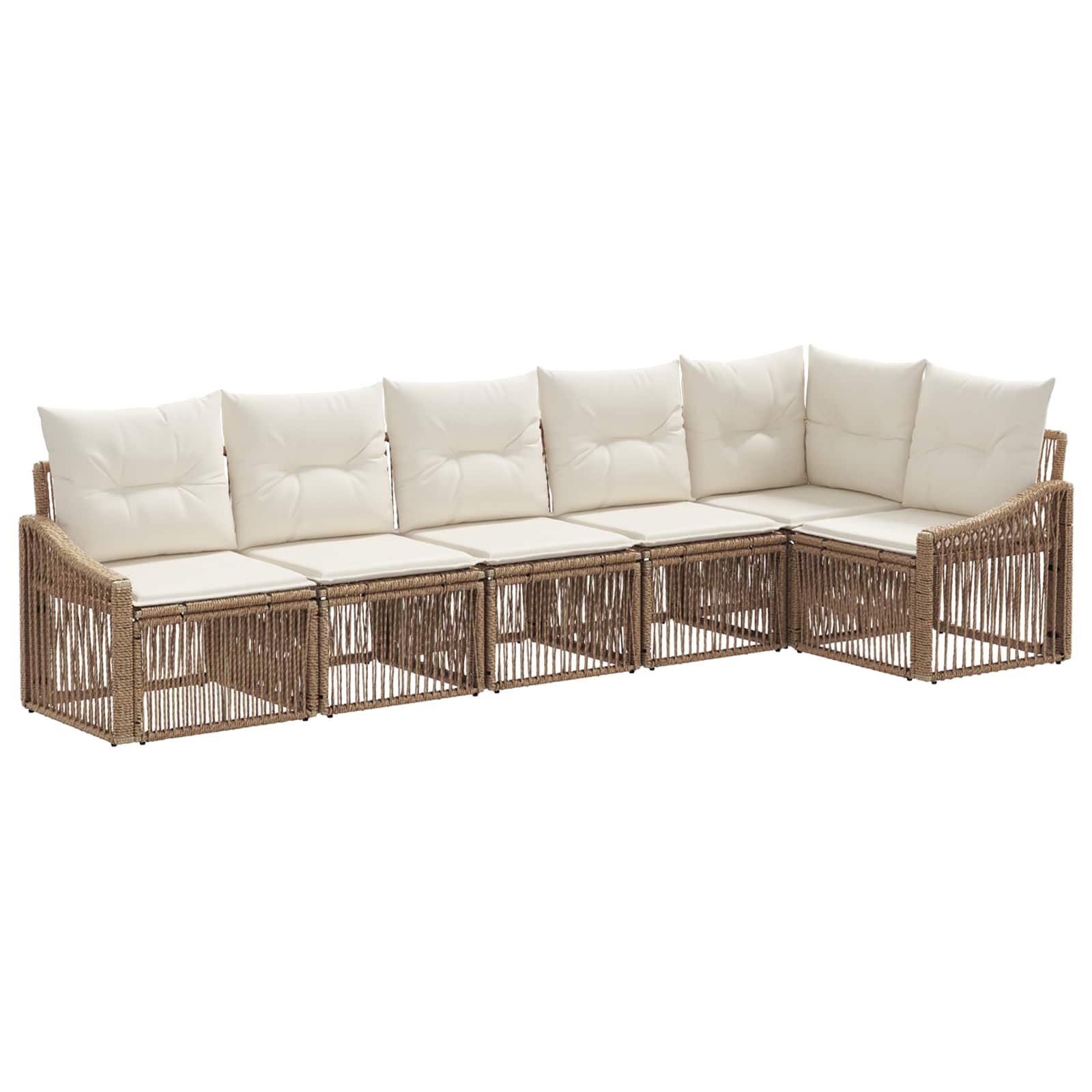 Ensemble de canapé de jardin 6 pcs Beige polyrotin - XIOS
