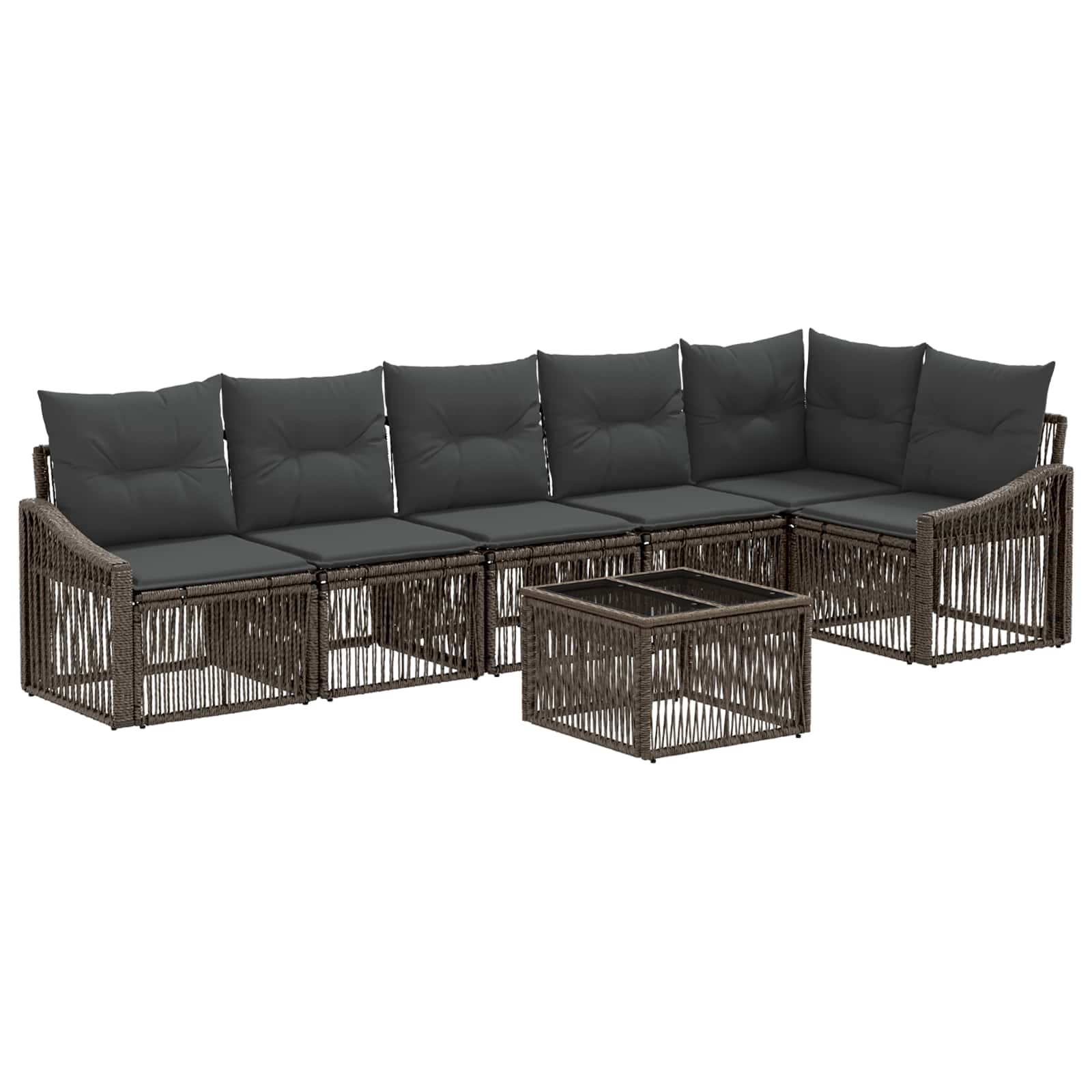 Ensemble de canapé de jardin 7 pcs Gris polyrotin - XIOS