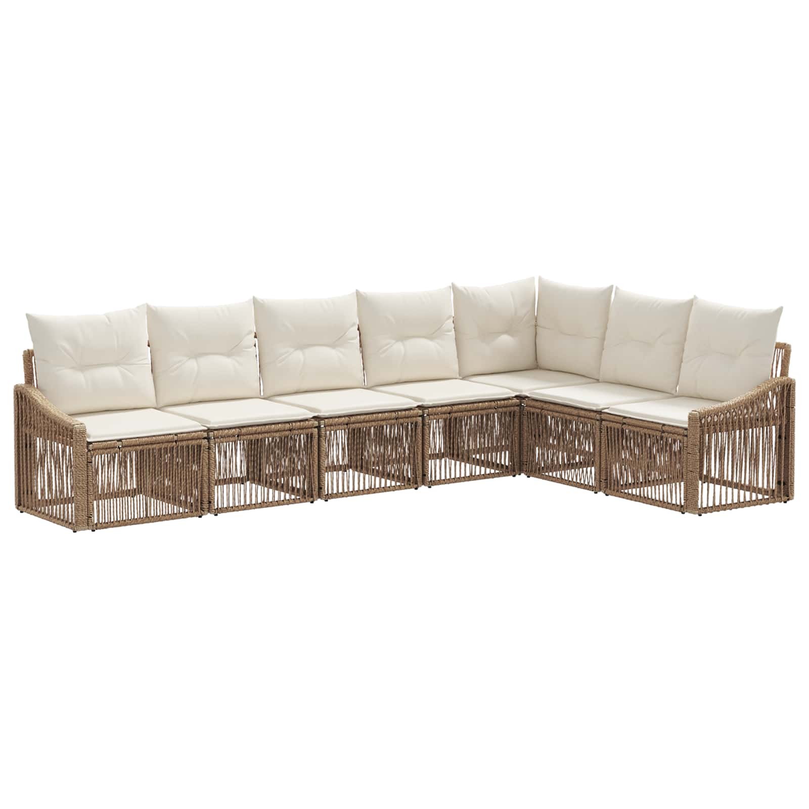 Ensemble de canapé de jardin 7 pcs Beige polyrotin - XIOS