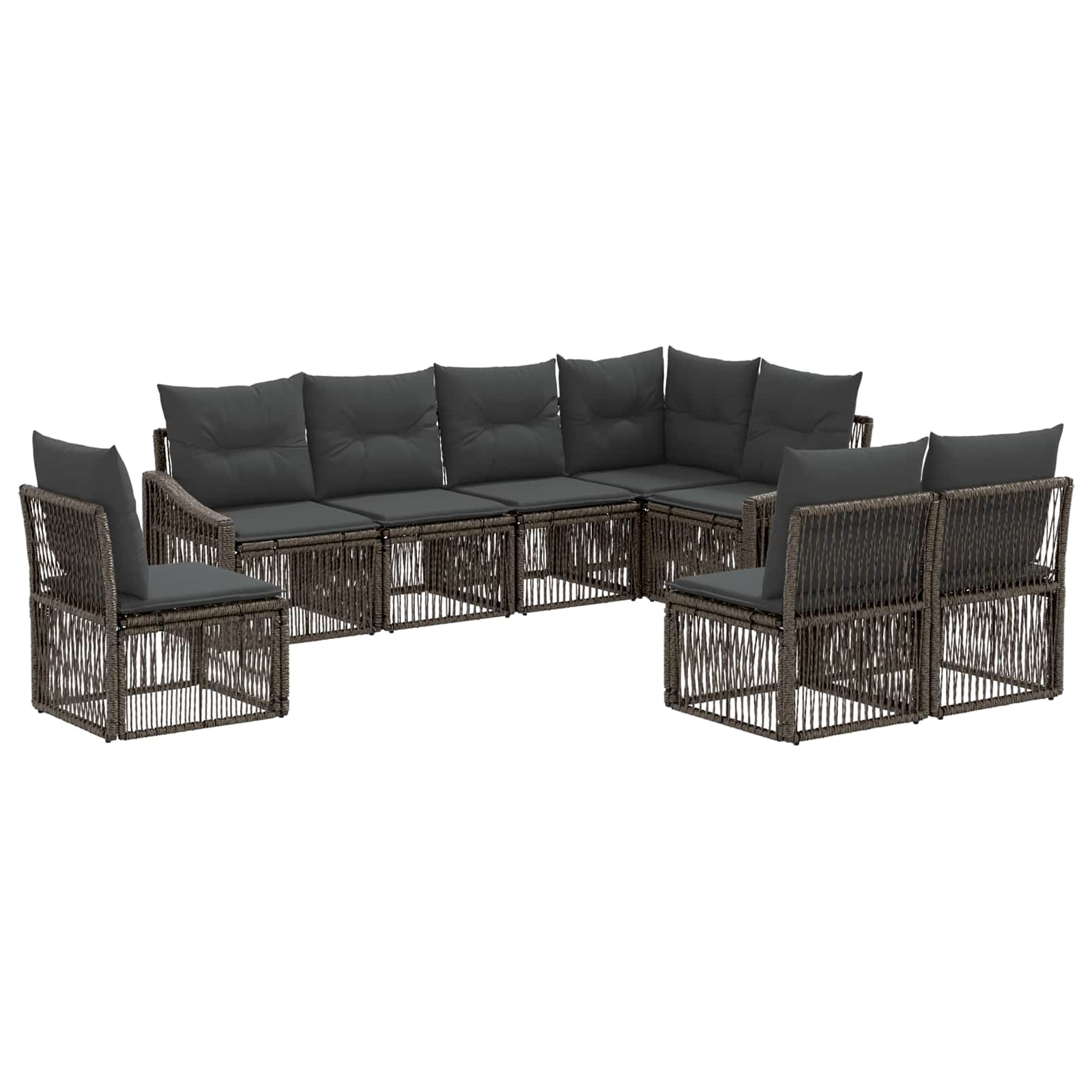 Ensemble de canapé de jardin 8 pcs Gris polyrotin - XIOS