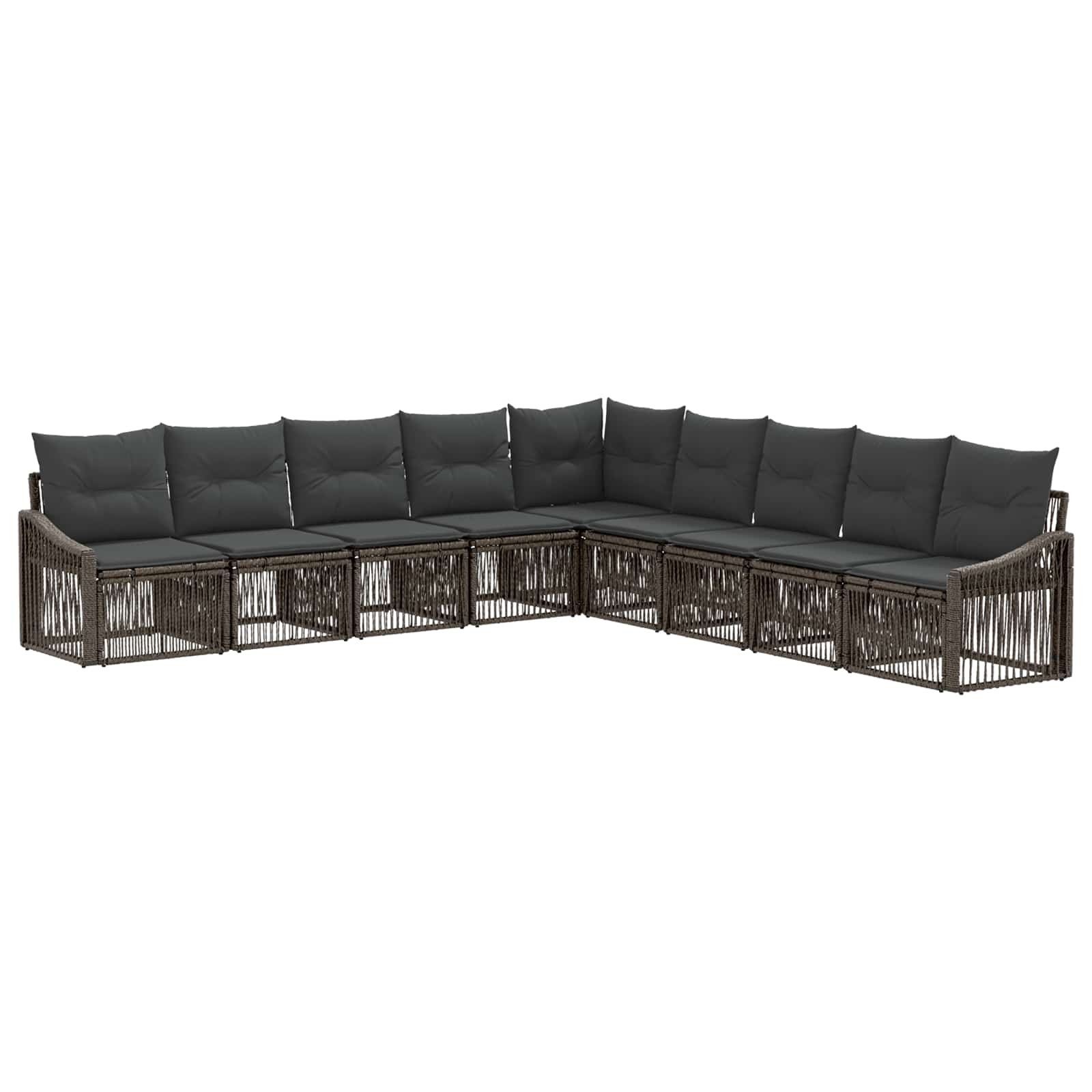 Ensemble de canapé de jardin 9 pcs Gris polyrotin - XIOS