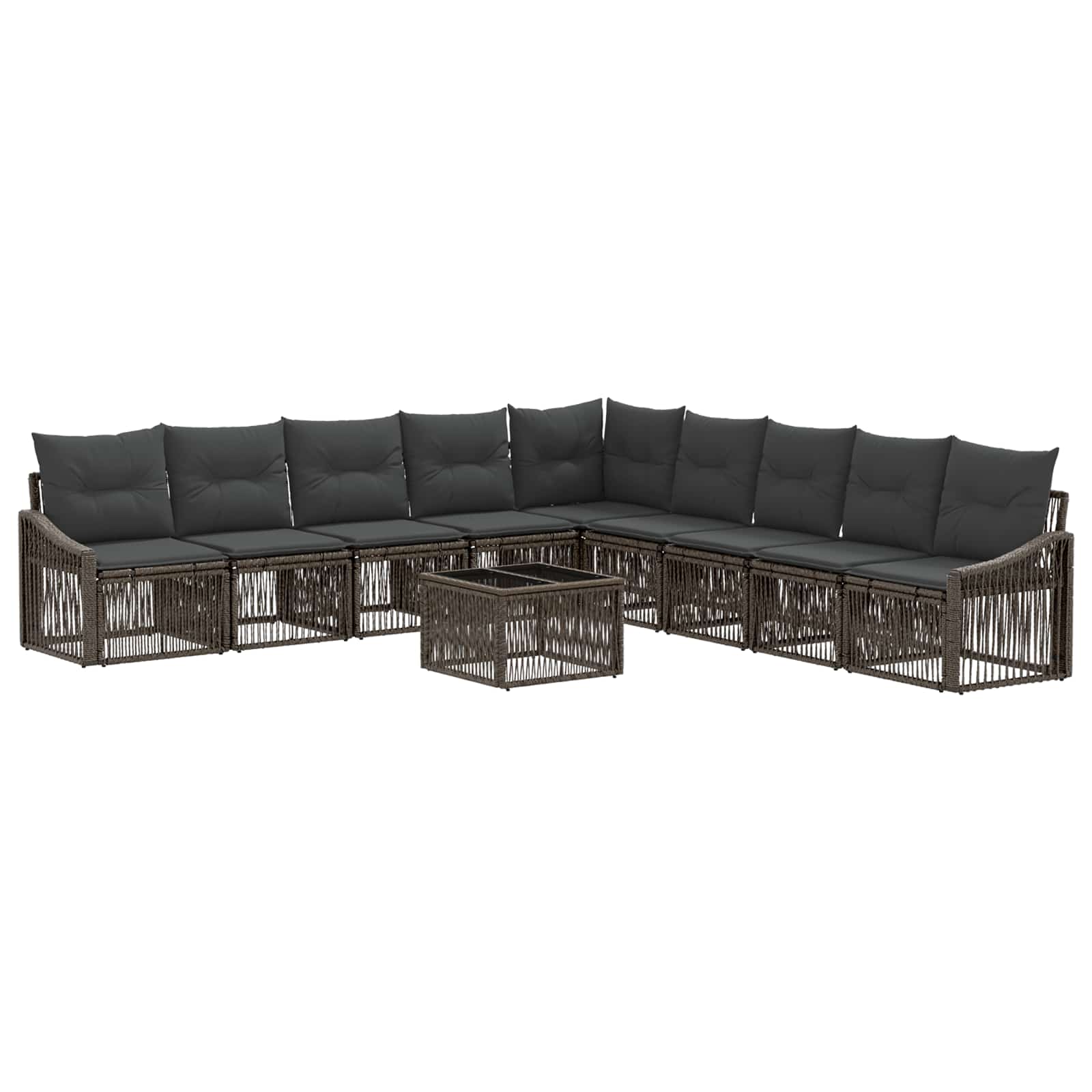 Ensemble de canapé de jardin 10 pcs Gris polyrotin - XIOS
