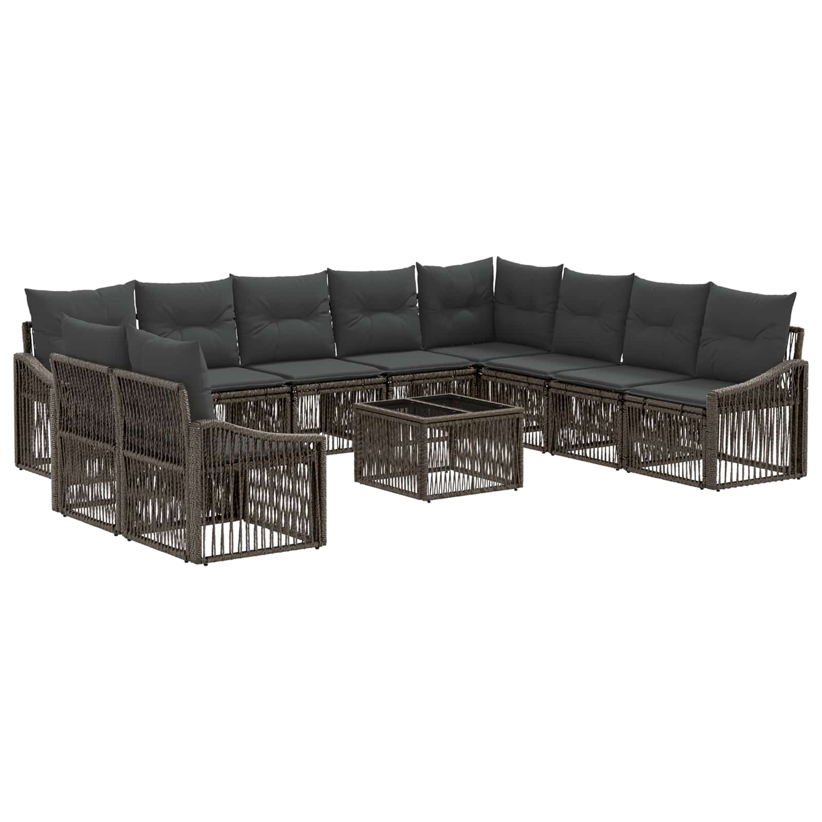 Ensemble de canapé de jardin 11 pcs Gris polyrotin - XIOS