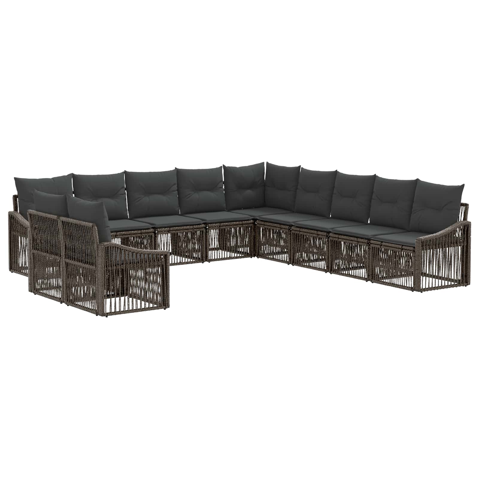 Ensemble de canapé de jardin 11 pcs Gris polyrotin - XIOS