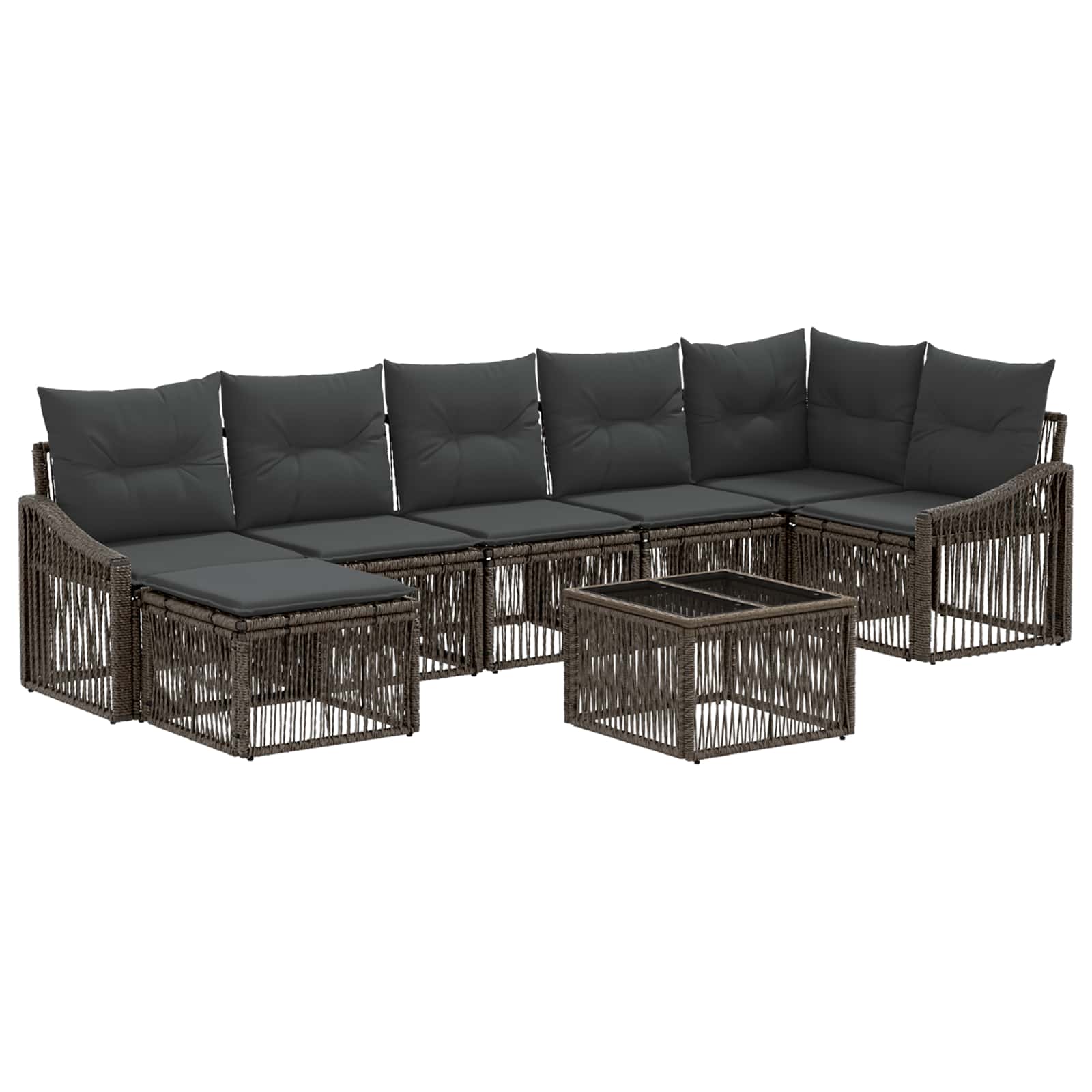 Ensemble de canapé de jardin 8 pcs Gris polyrotin - XIOS