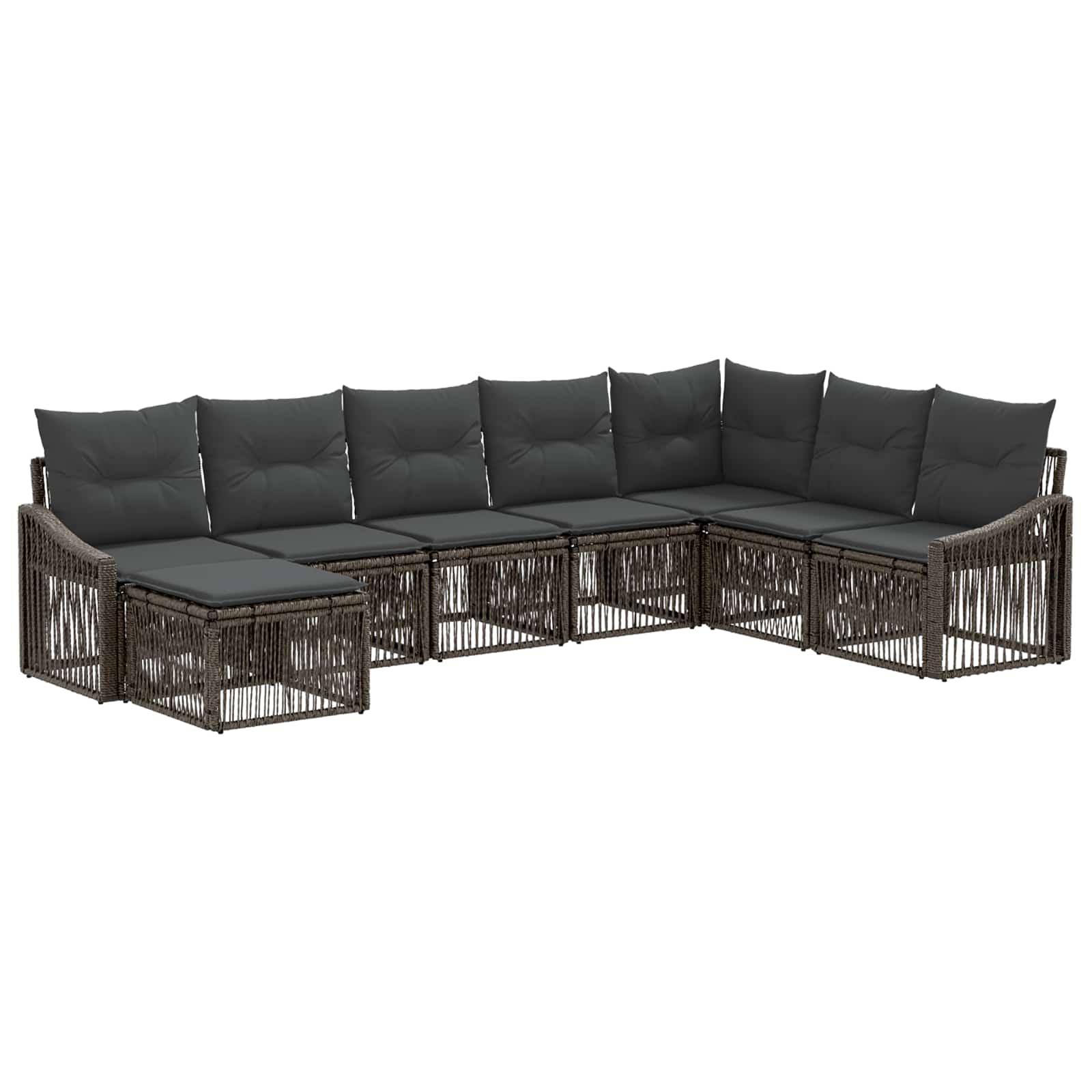 Ensemble de canapé de jardin 8 pcs Gris polyrotin - XIOS