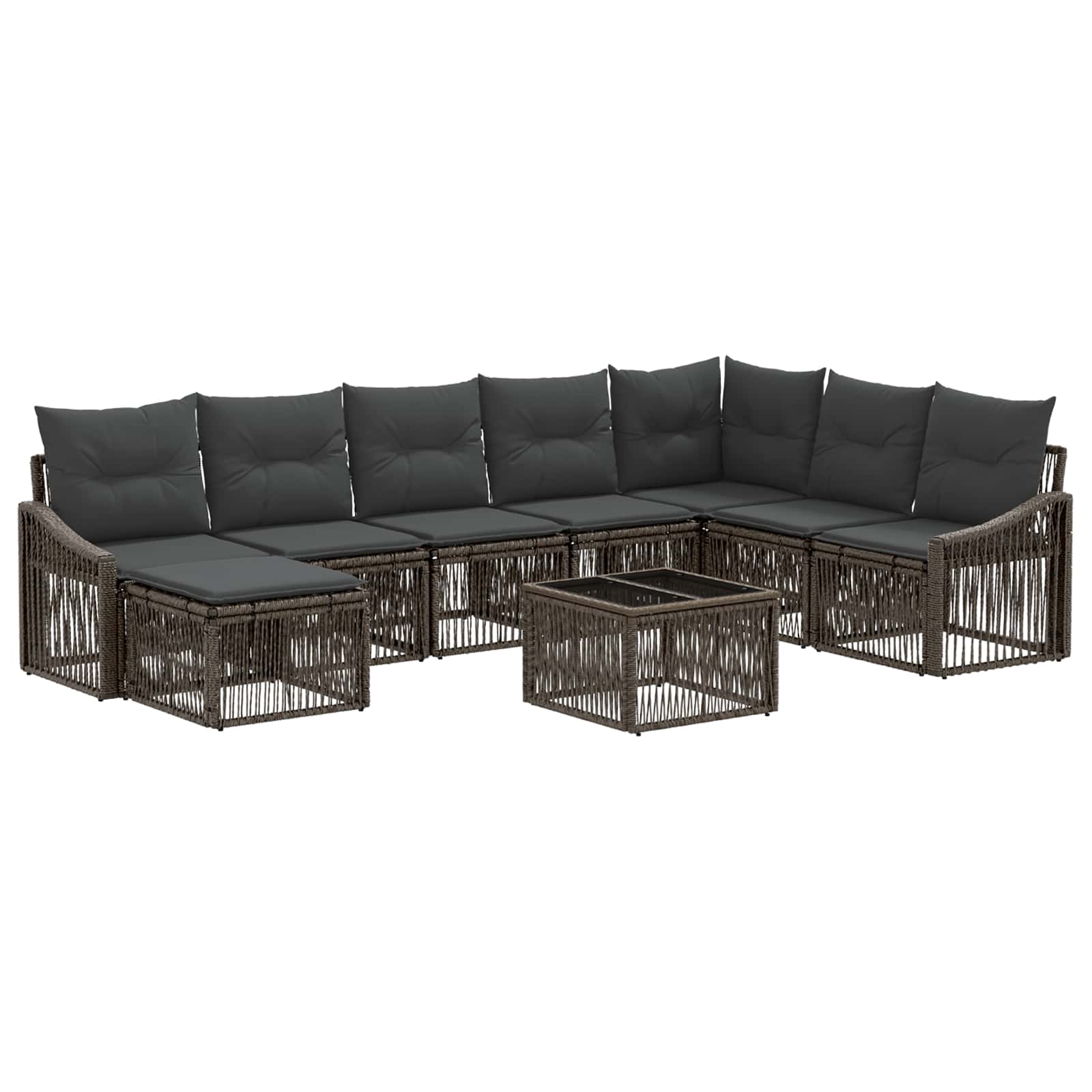 Ensemble de canapé de jardin 9 pcs Gris polyrotin - XIOS