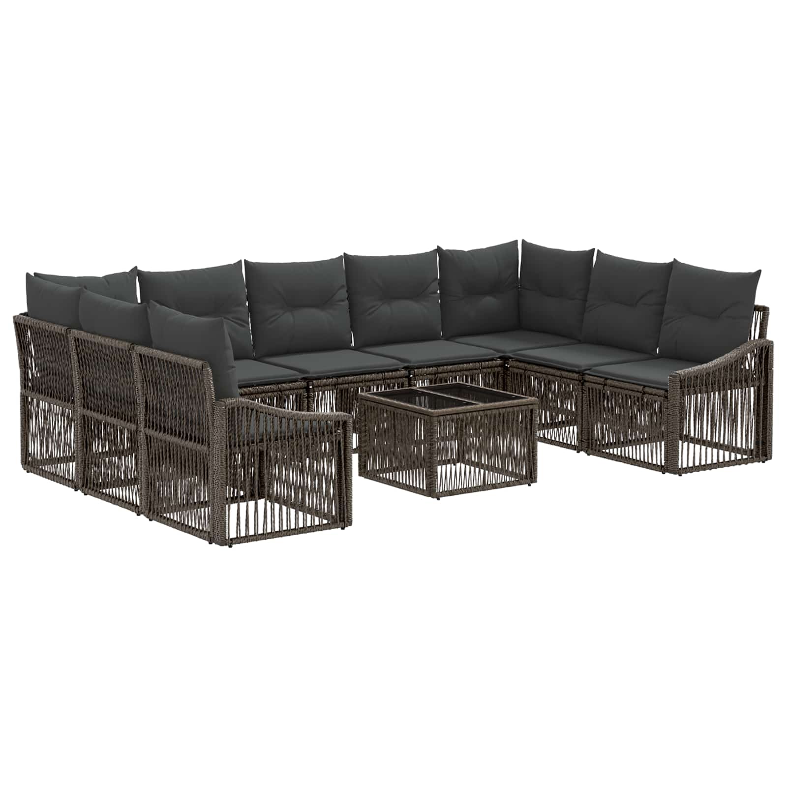 Ensemble de canapé de jardin 10 pcs Gris polyrotin - XIOS