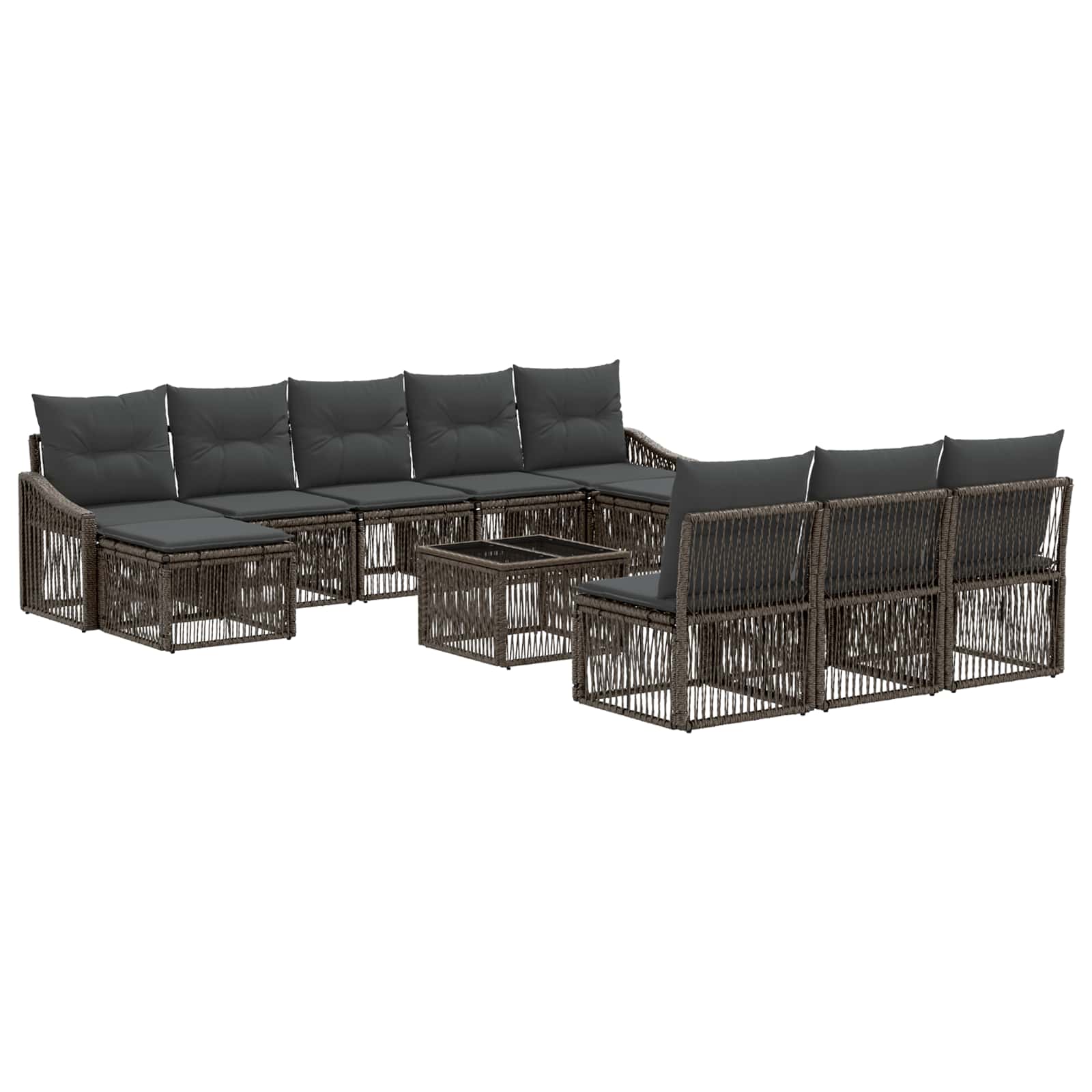 Ensemble de canapé de jardin 11 pcs Gris polyrotin - XIOS