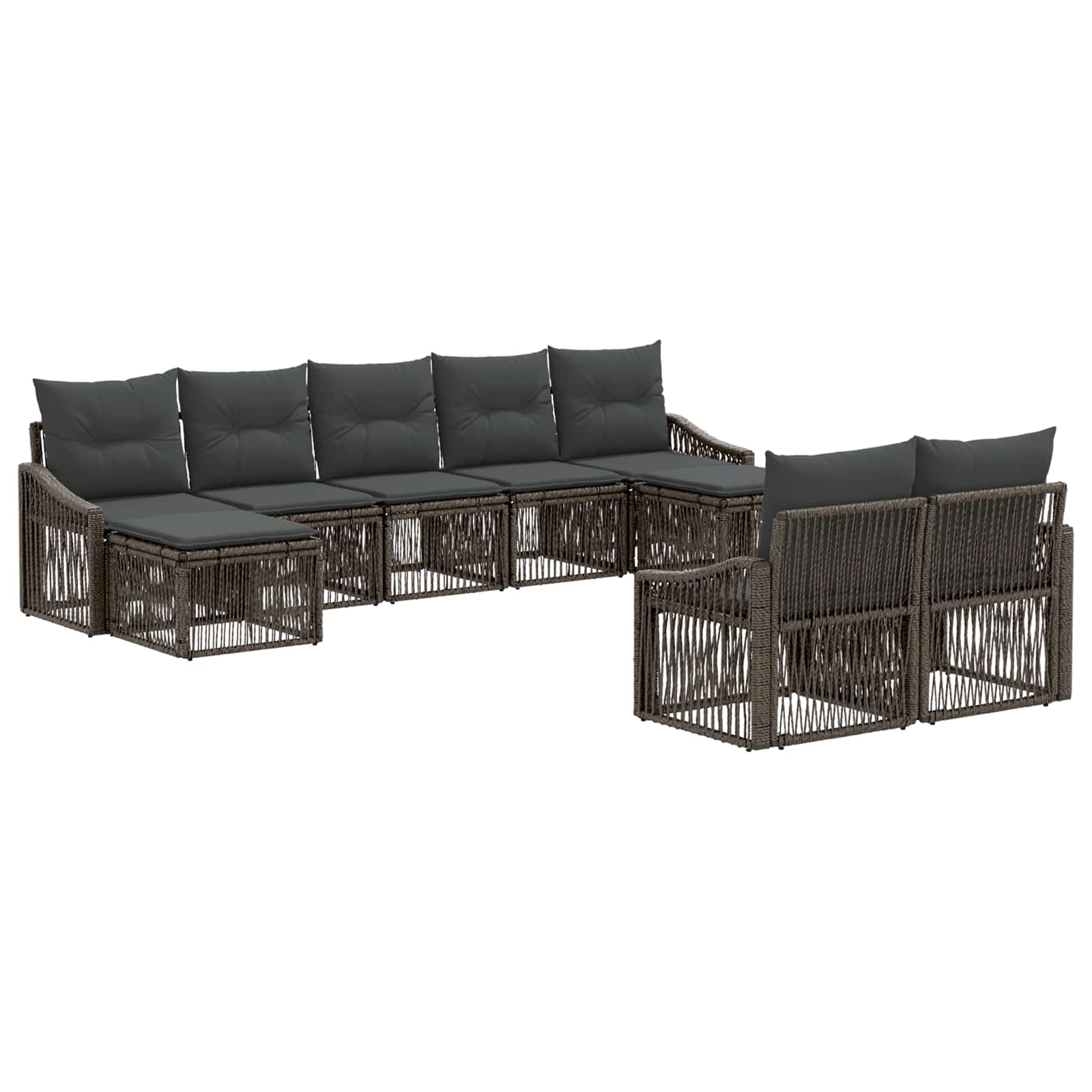 Ensemble de canapé de jardin 9 pcs Gris polyrotin - XIOS