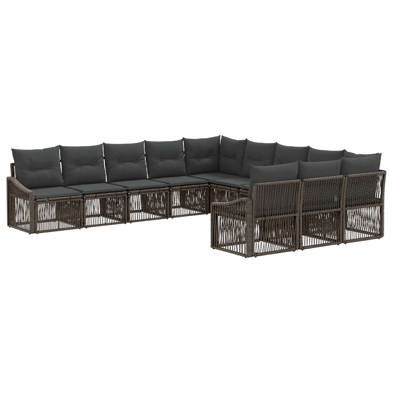 Ensemble de canapé de jardin 11 pcs Gris polyrotin - XIOS
