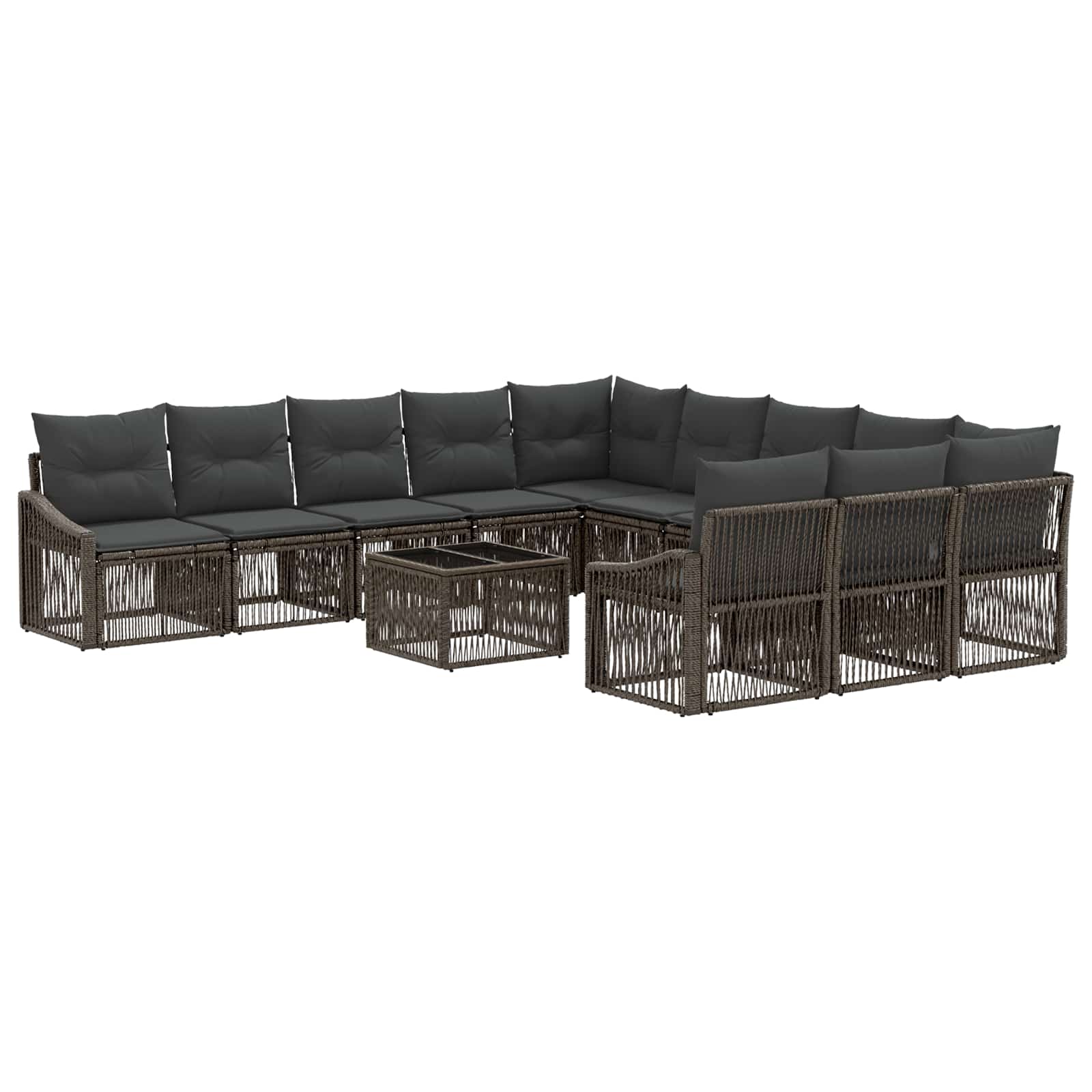 Ensemble de canapé de jardin 12 pcs Gris polyrotin - XIOS