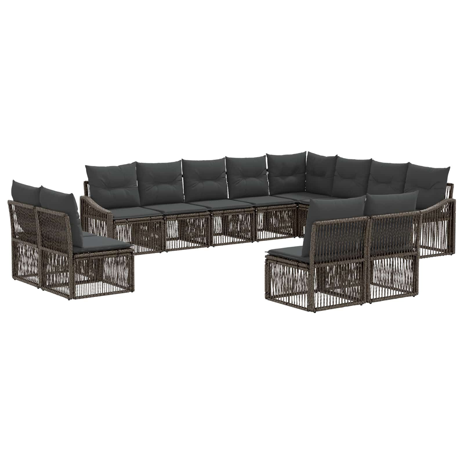 Ensemble de canapé de jardin 12 pcs Gris polyrotin - XIOS