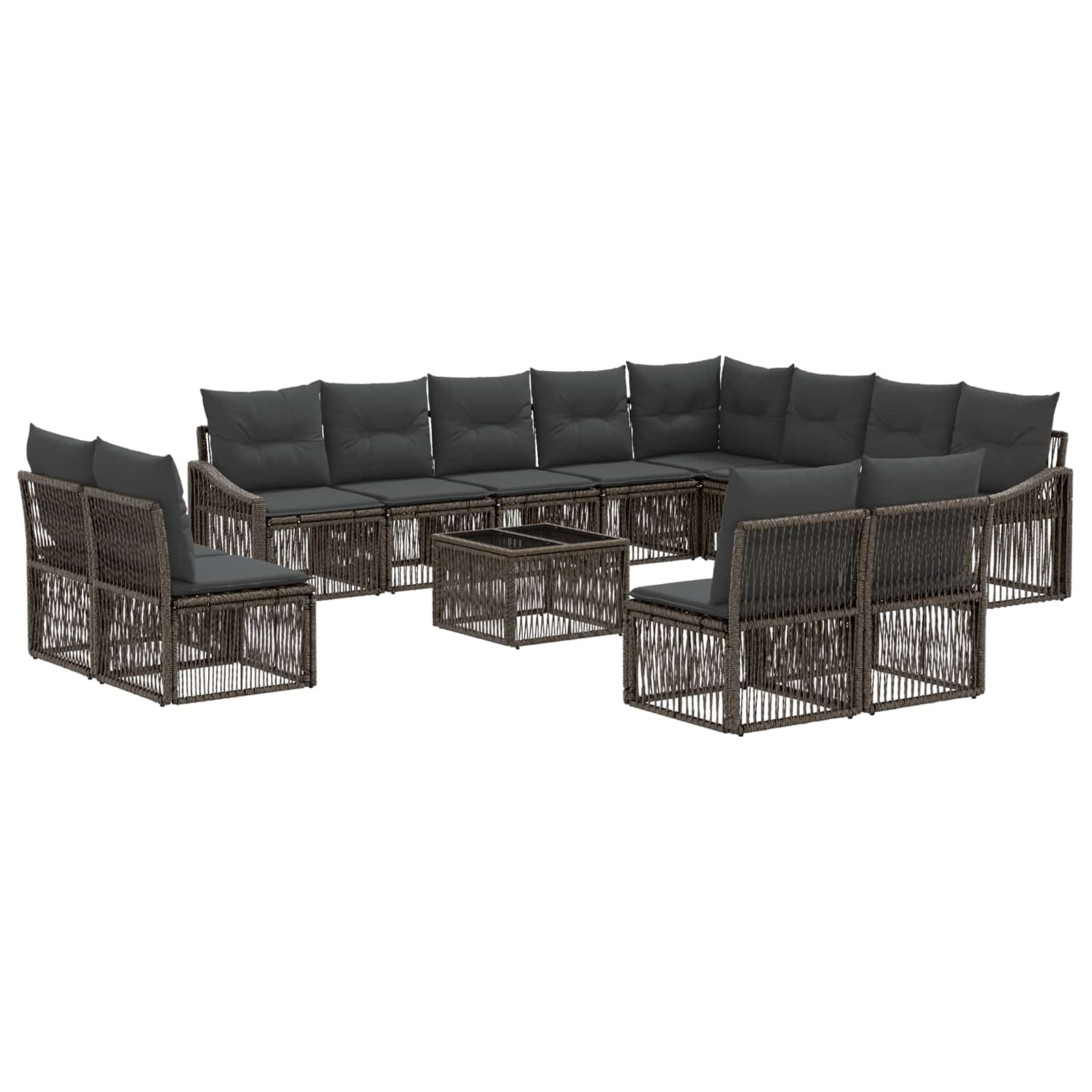 Ensemble de canapé de jardin 13 pcs Gris polyrotin - XIOS