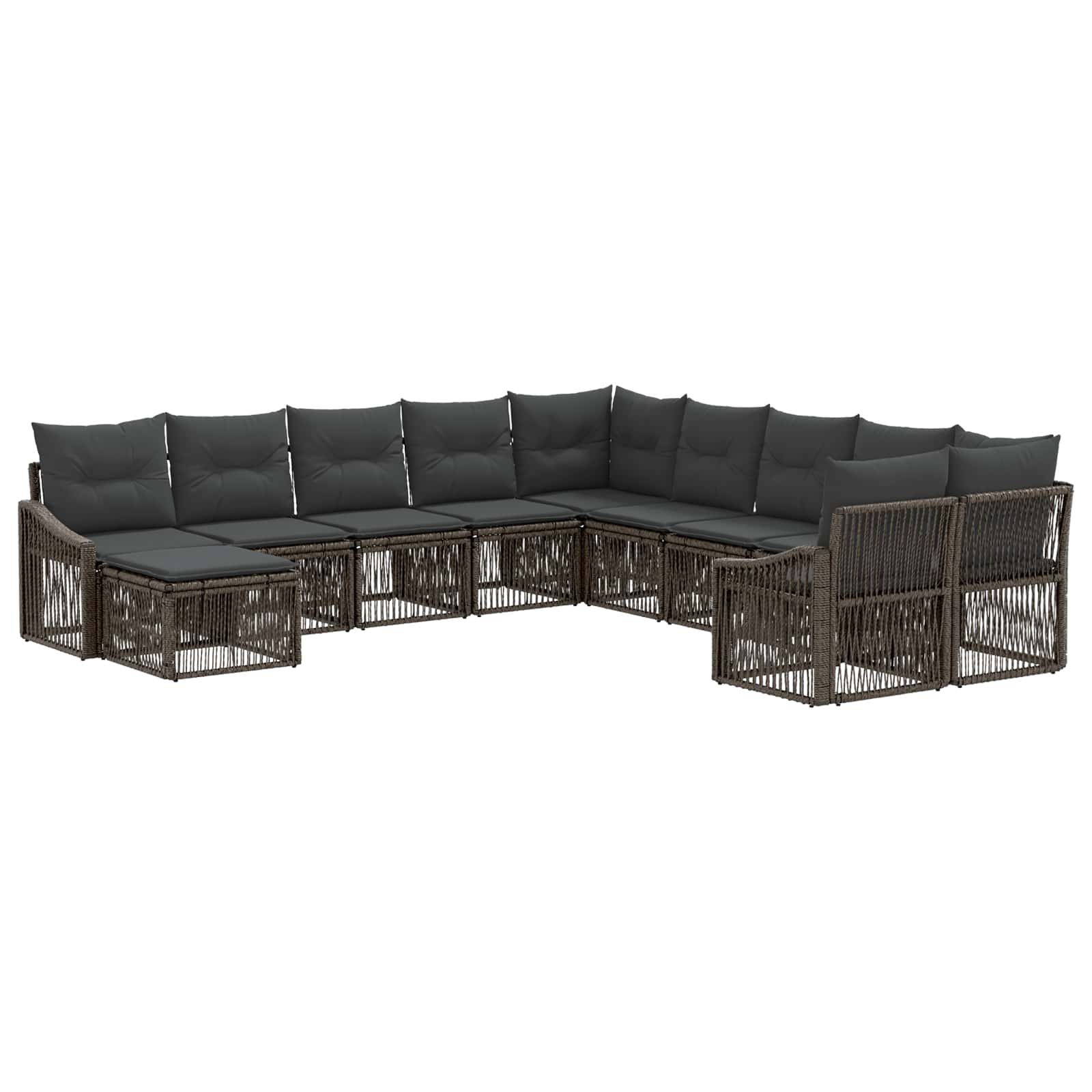 Ensemble de canapé de jardin 11 pcs Gris polyrotin - XIOS