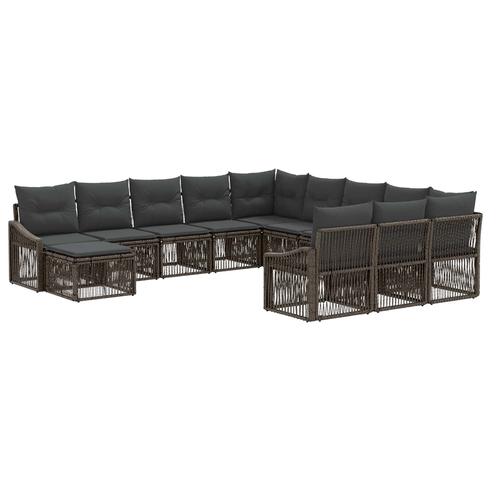 Ensemble de canapé de jardin 12 pcs Gris polyrotin - XIOS