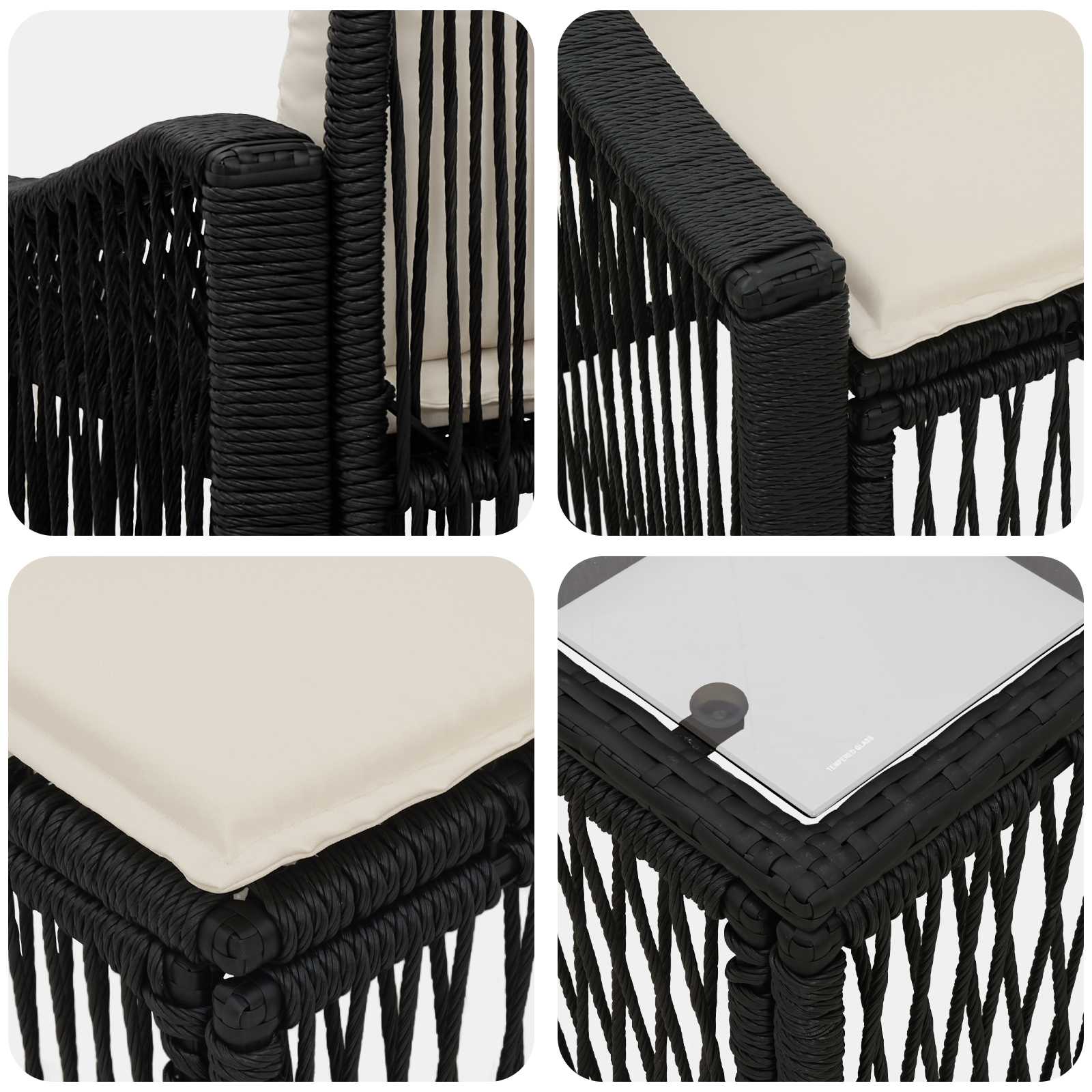 Ensemble de canapé de jardin 13 pcs Noir polyrotin - XIOS
