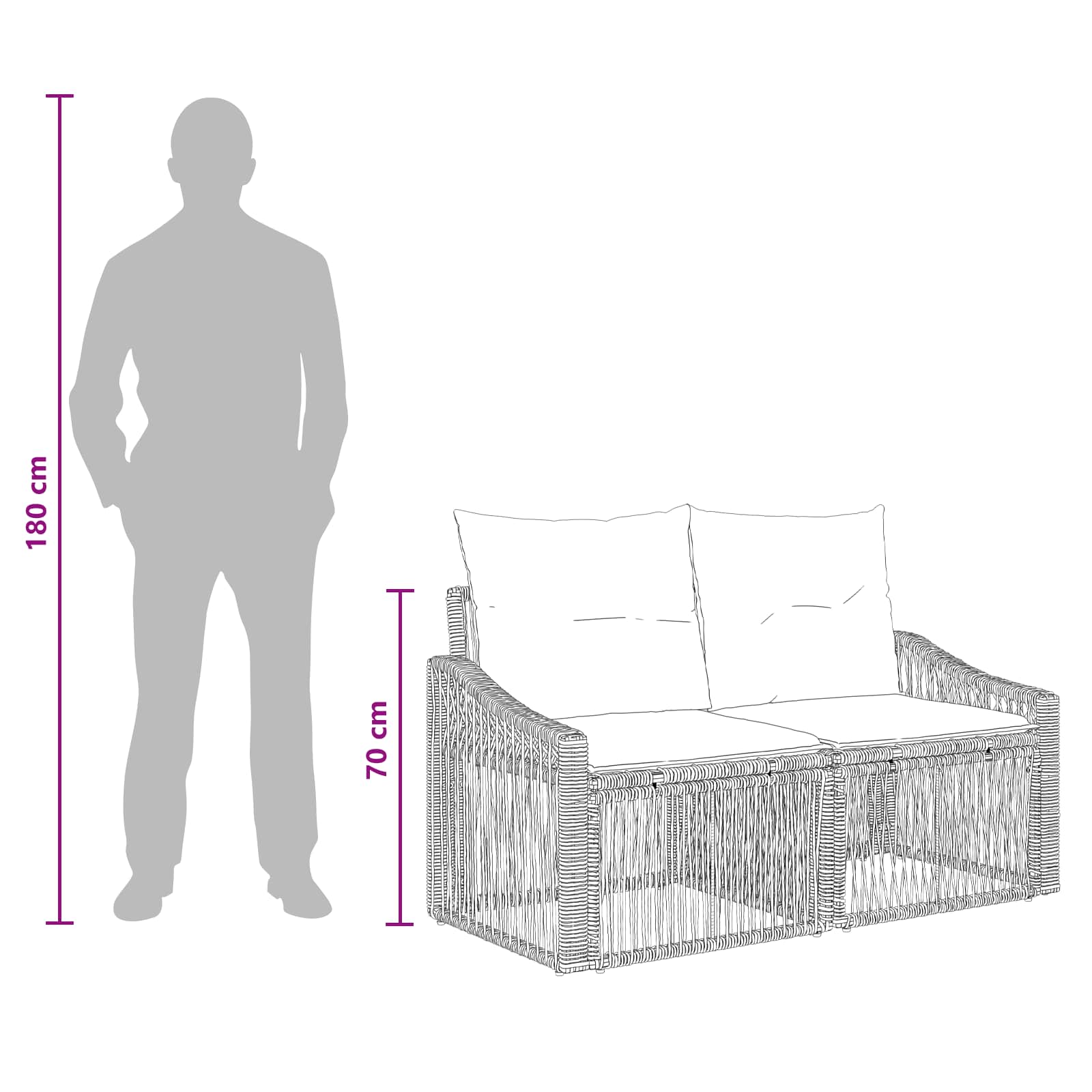 Ensemble de canapé de jardin 13 pcs Noir polyrotin - XIOS