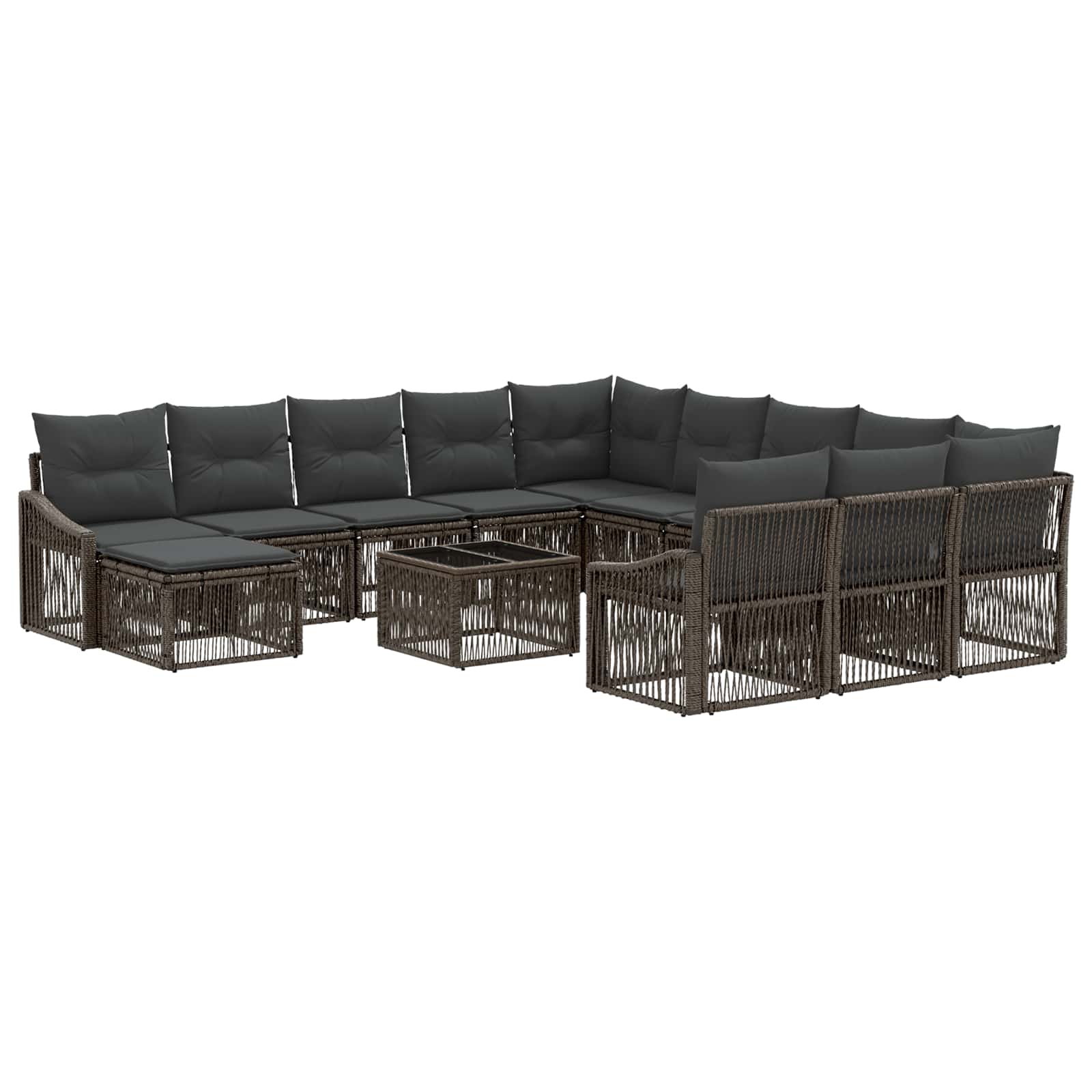 Ensemble de canapé de jardin 13 pcs Gris polyrotin - XIOS