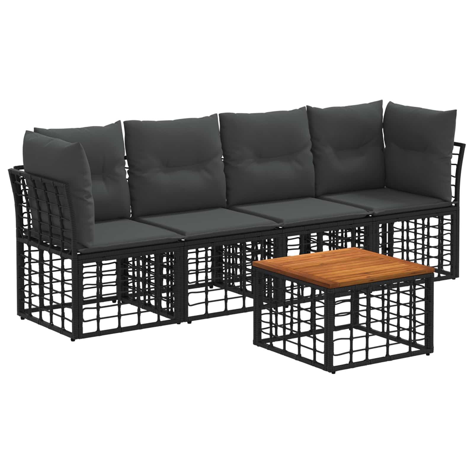 Ensemble de canapés d'extérieur 5 pcs Noir et Gris foncé - XIOS