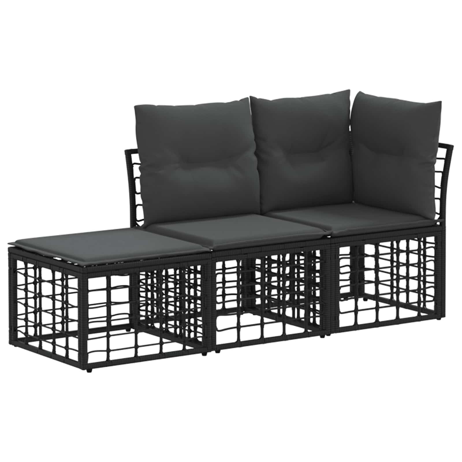 Ensemble de canapés d'extérieur 3 pcs Noir Polyester - XIOS