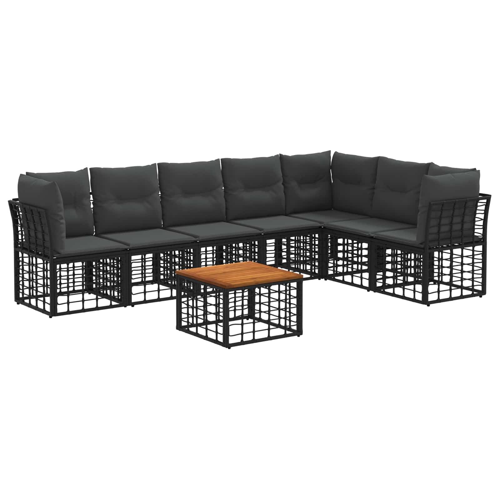 Ensemble de canapés d'extérieur 8 pcs Noir et Gris foncé - XIOS