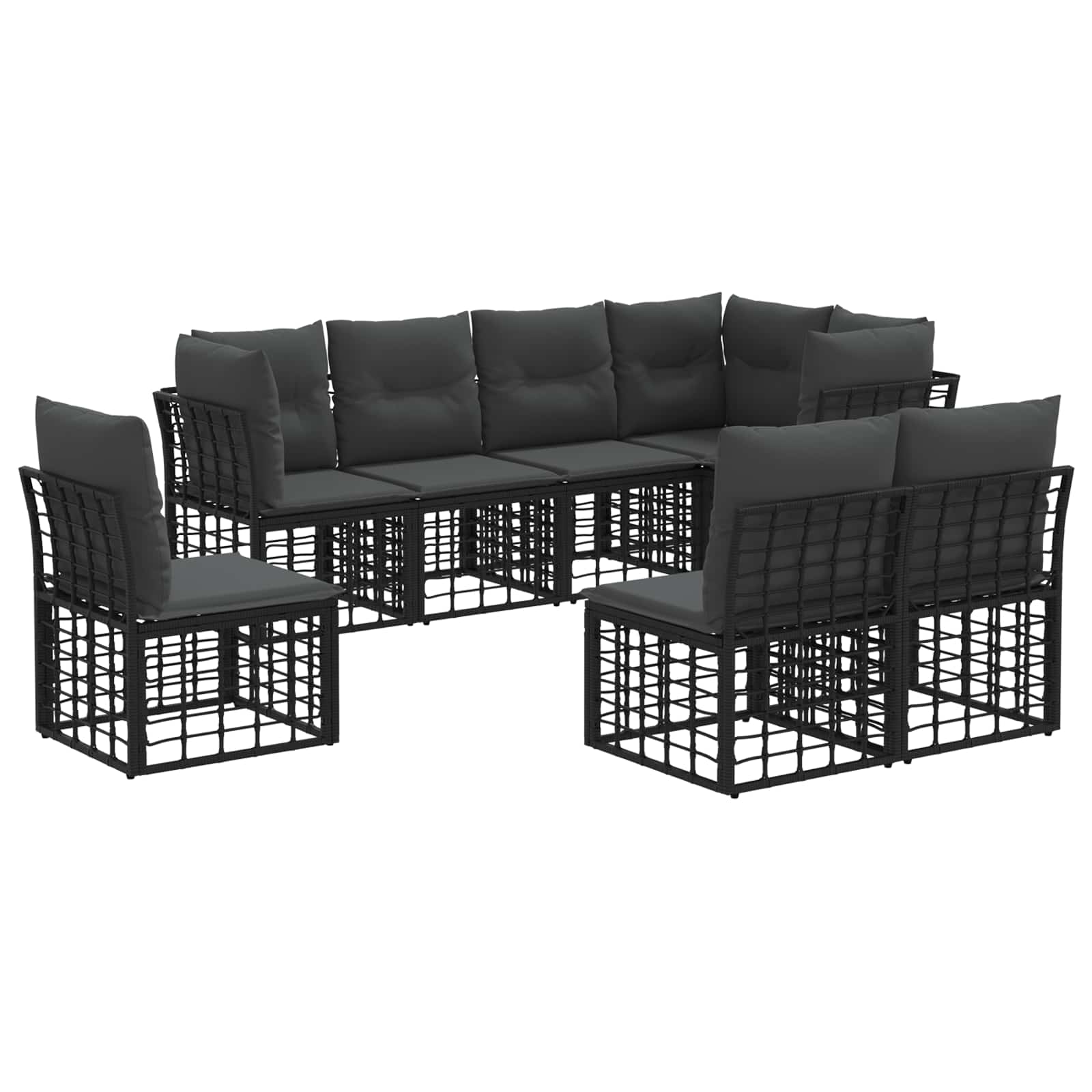 Ensemble de canapés d'extérieur Noir Polyester - XIOS