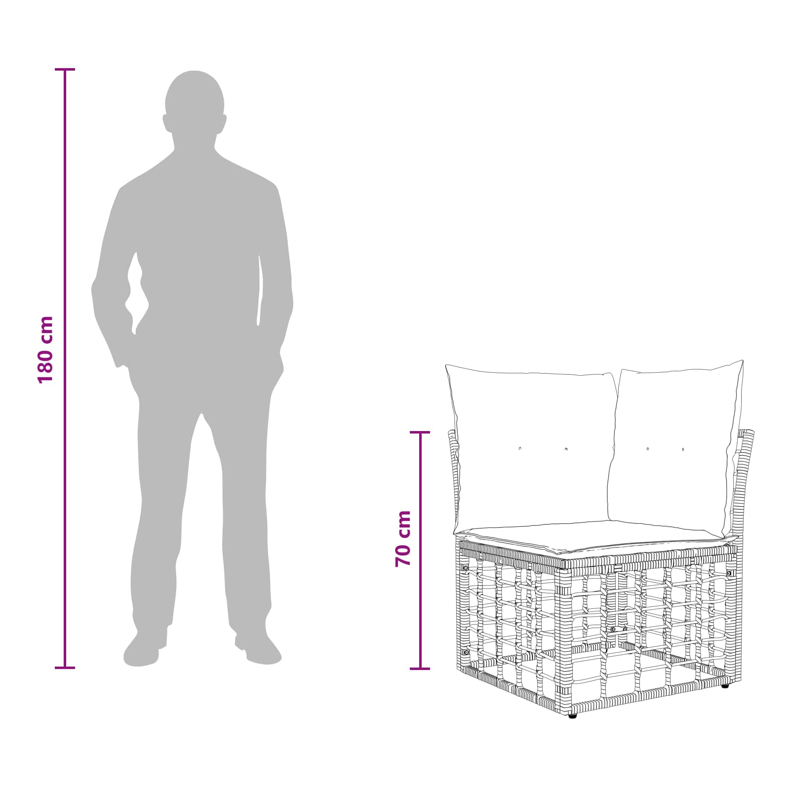Ensemble de canapés d'extérieur 7 pcs Blanc Naturel et Crème - XIOS